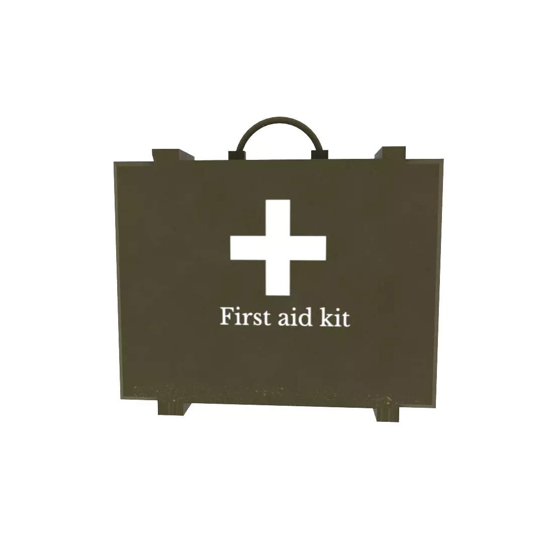 First aid kit Low-poly 3D model_0