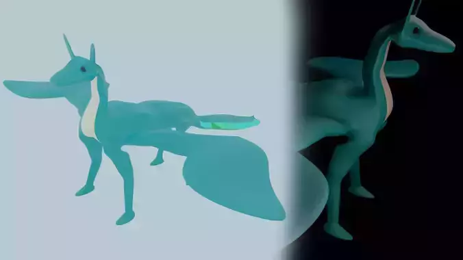 free lowpoly Dragon model rigged Free low-poly 3D model