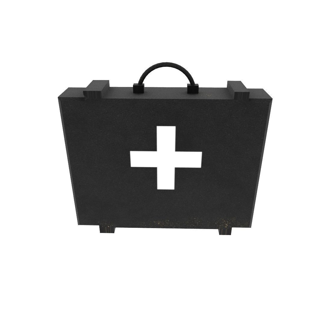 First aid kit Low-poly 3D model_1