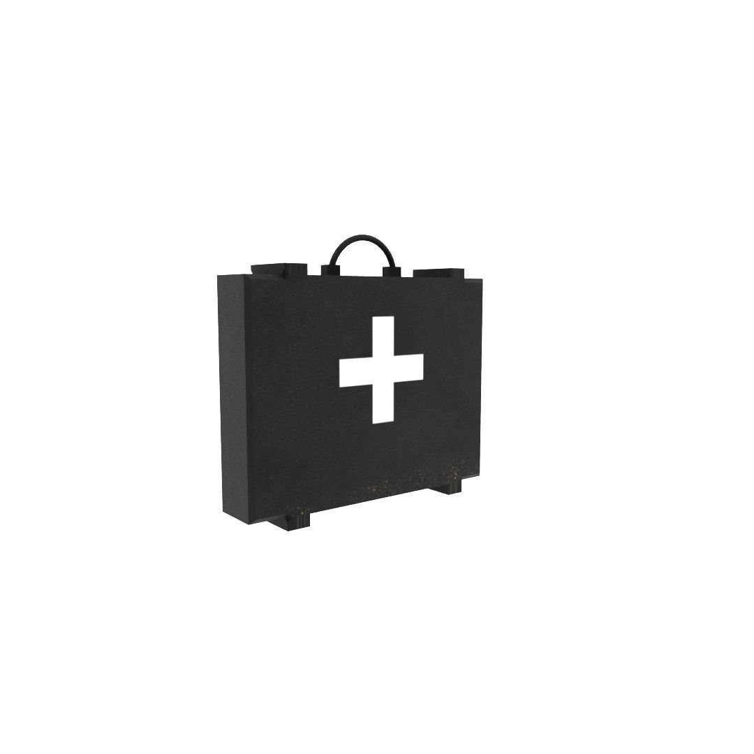 First aid kit Low-poly 3D model_5