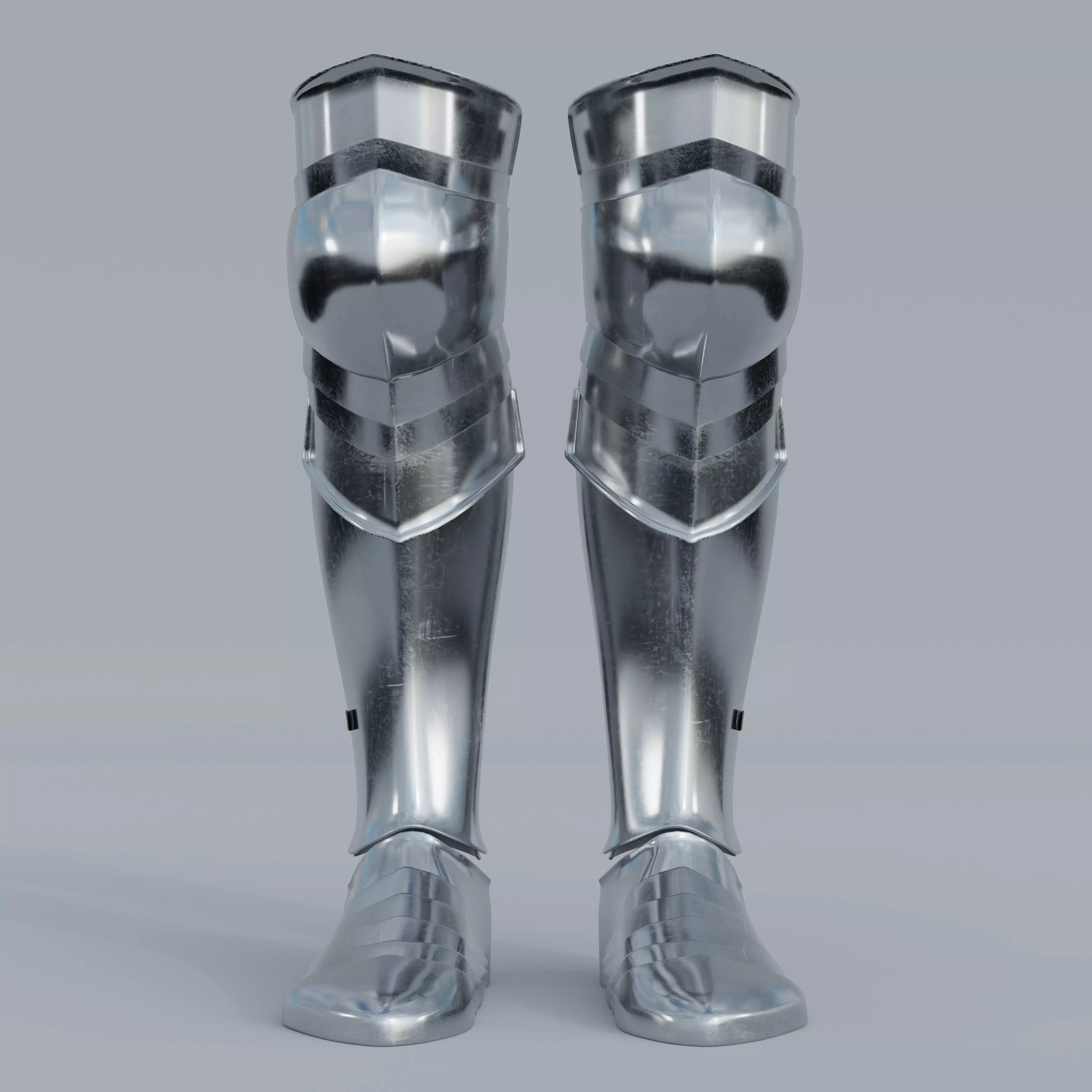 European Medieval Greaves with Sabatons-Solleretes Low-poly 3D model_0
