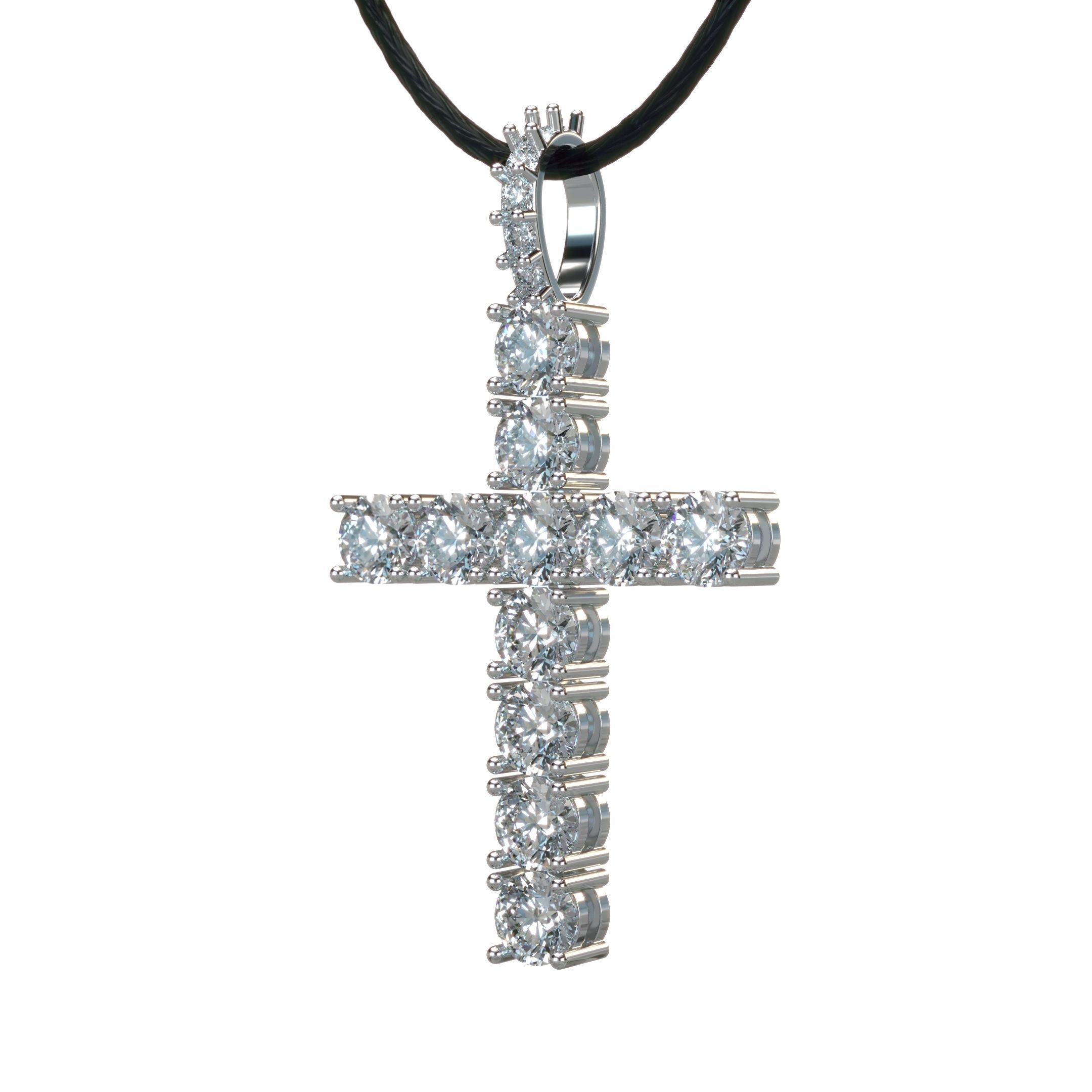 Diamond cross with diamond suspension 3D print model_16