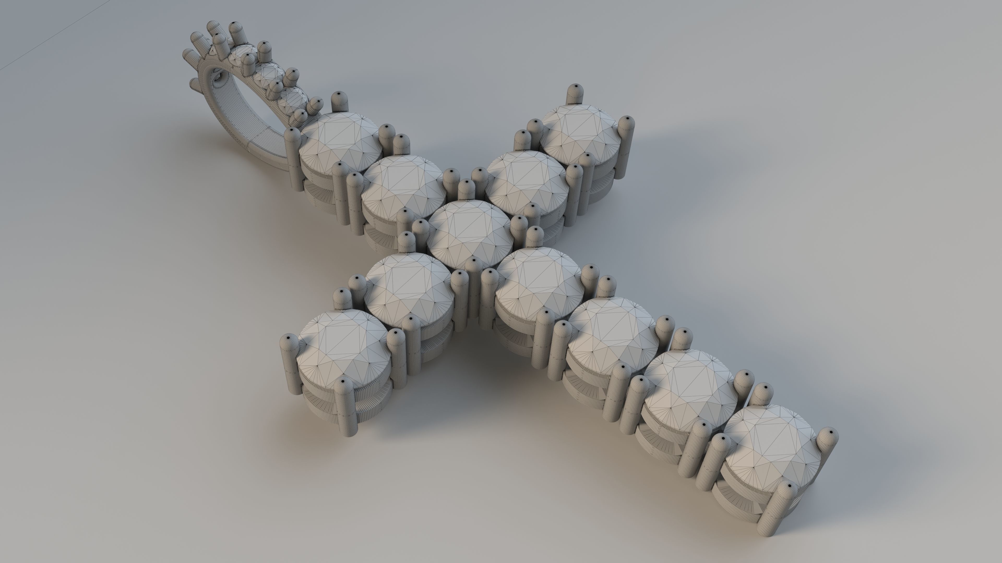 Diamond cross with diamond suspension 3D print model_12