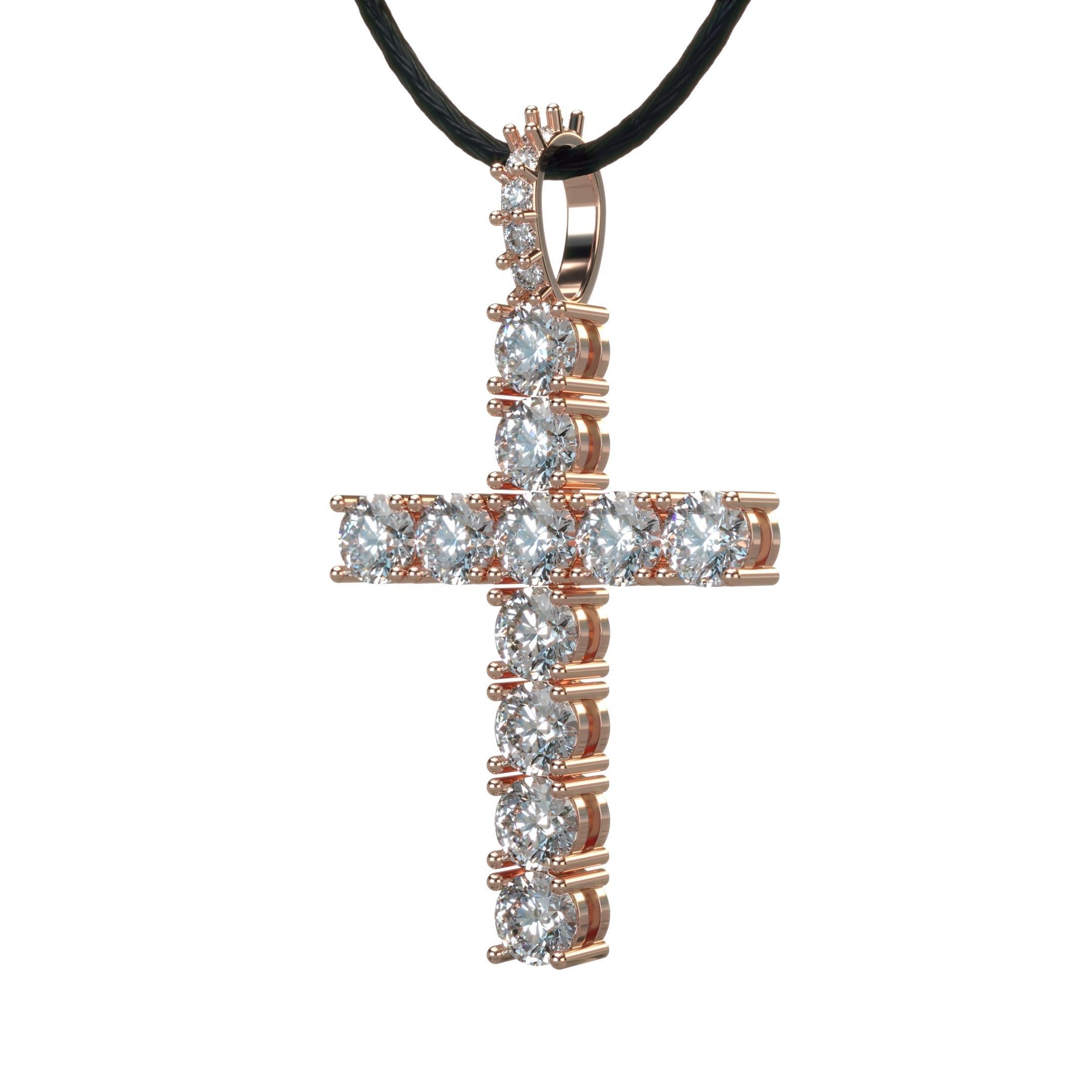 Diamond cross with diamond suspension 3D print model_17