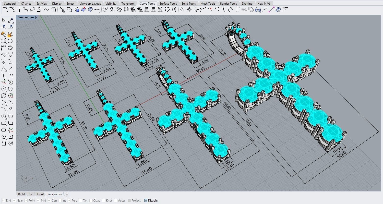 Diamond cross with diamond suspension 3D print model_7