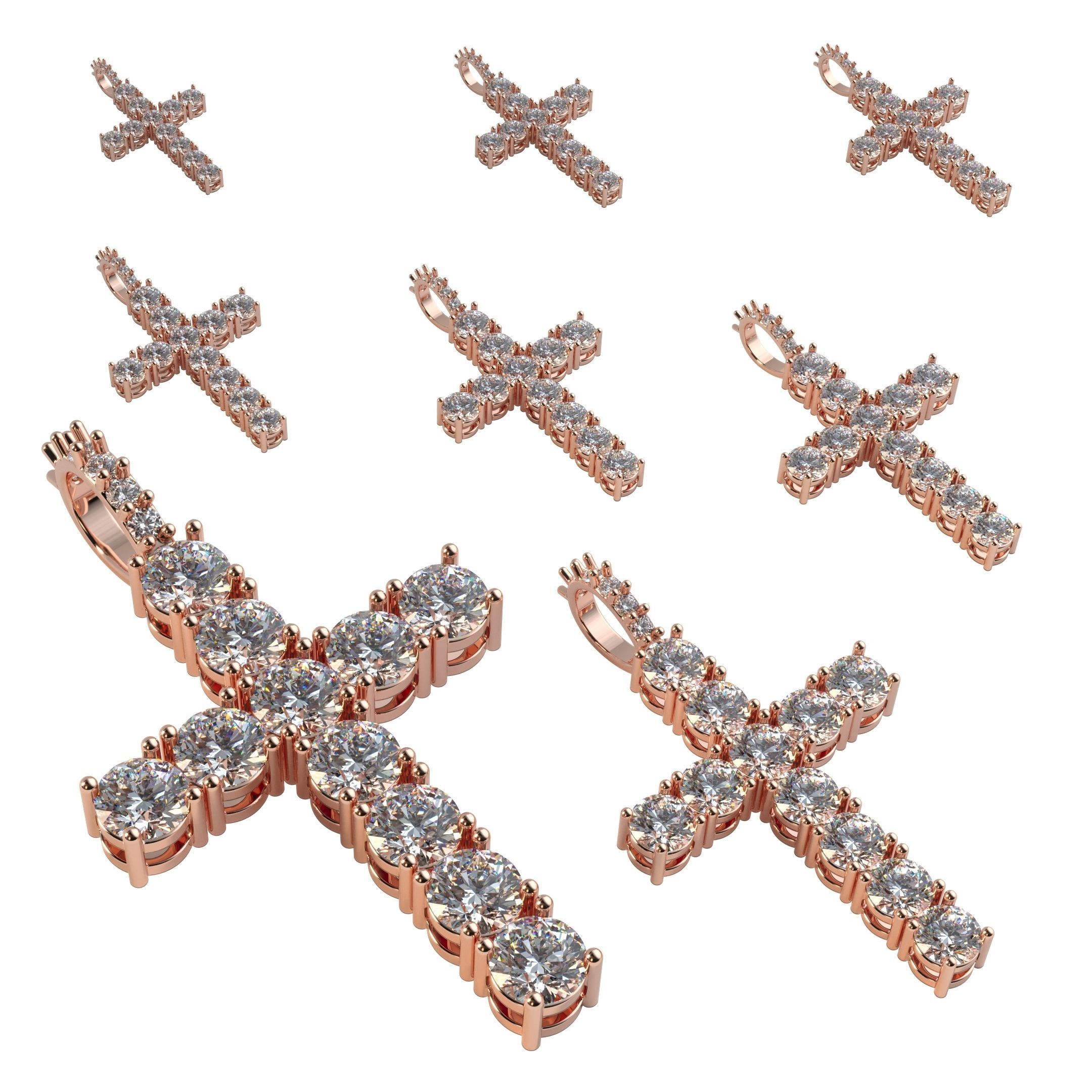 Diamond cross with diamond suspension 3D print model_18