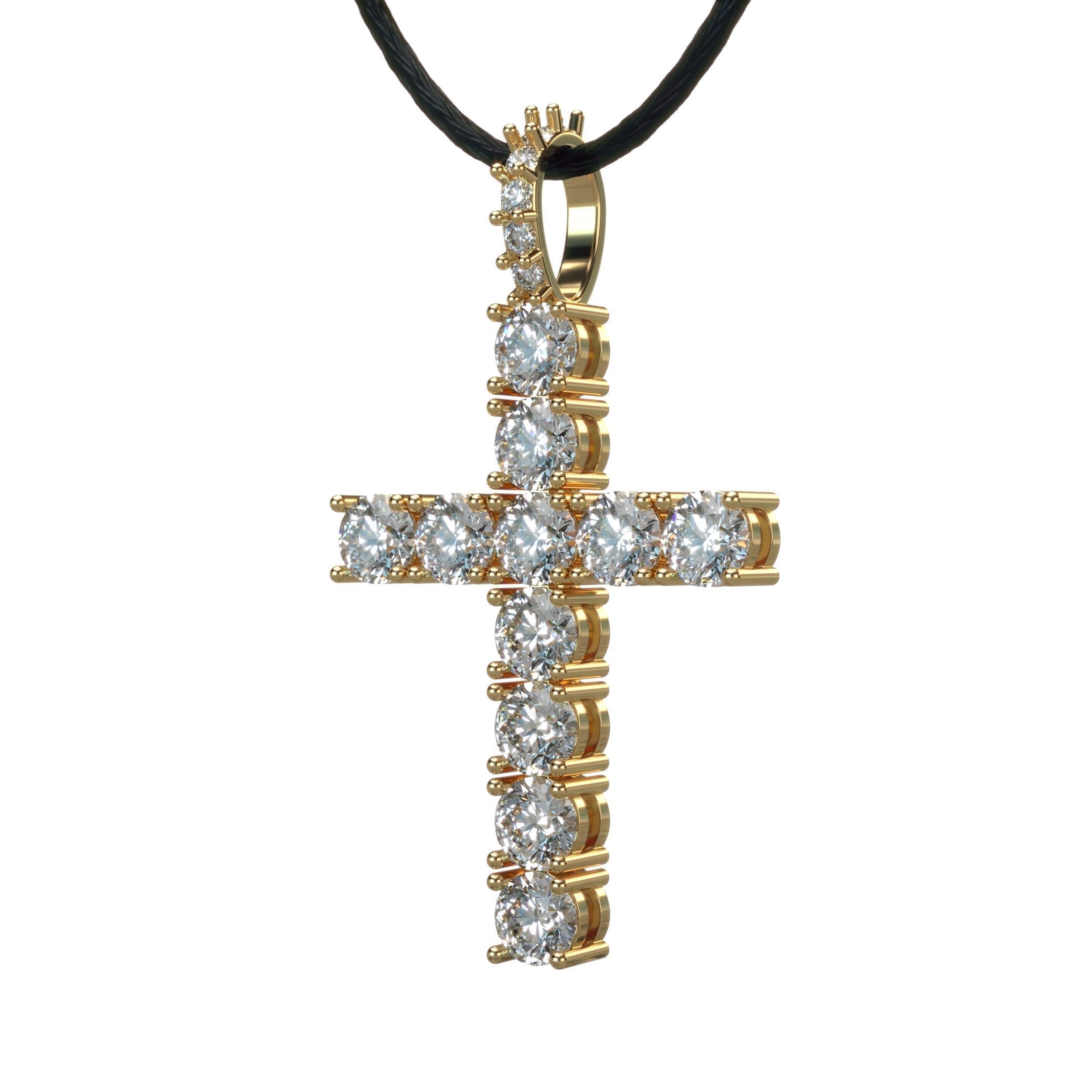 Diamond cross with diamond suspension 3D print model_15