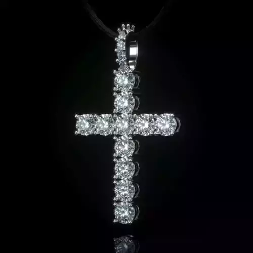 Diamond cross with diamond suspension 3D print model