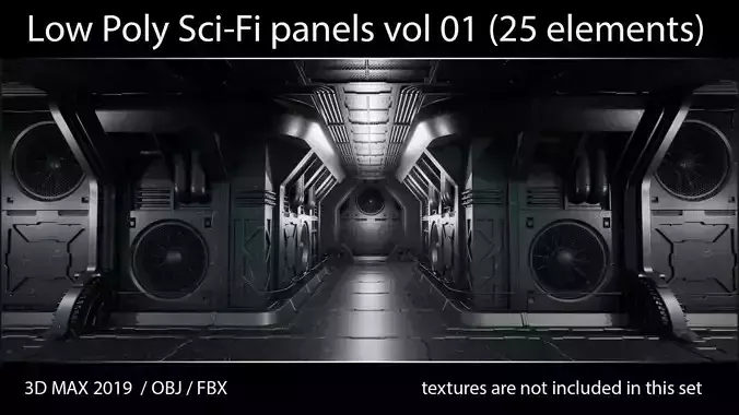 Modular Sci-Fi panels vol 01 Low-poly 3D model