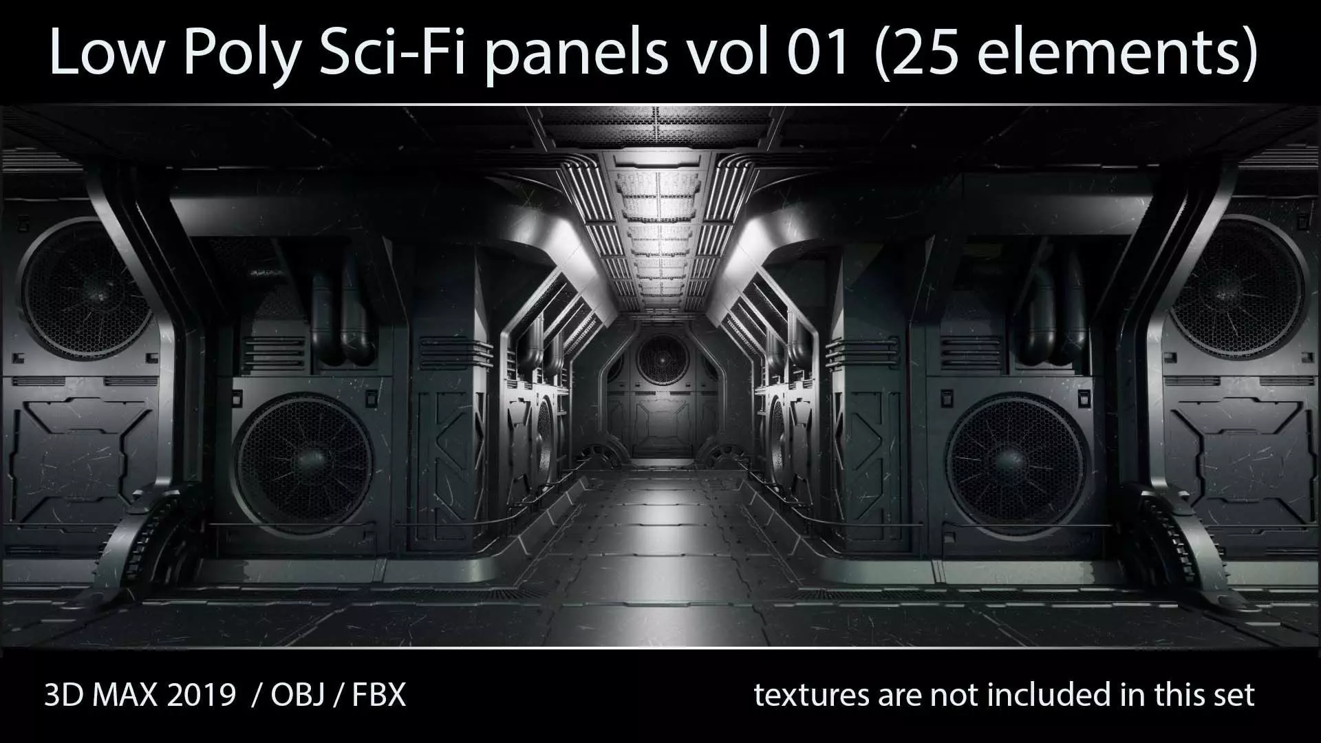 Modular Sci-Fi panels vol 01 Low-poly 3D model_0