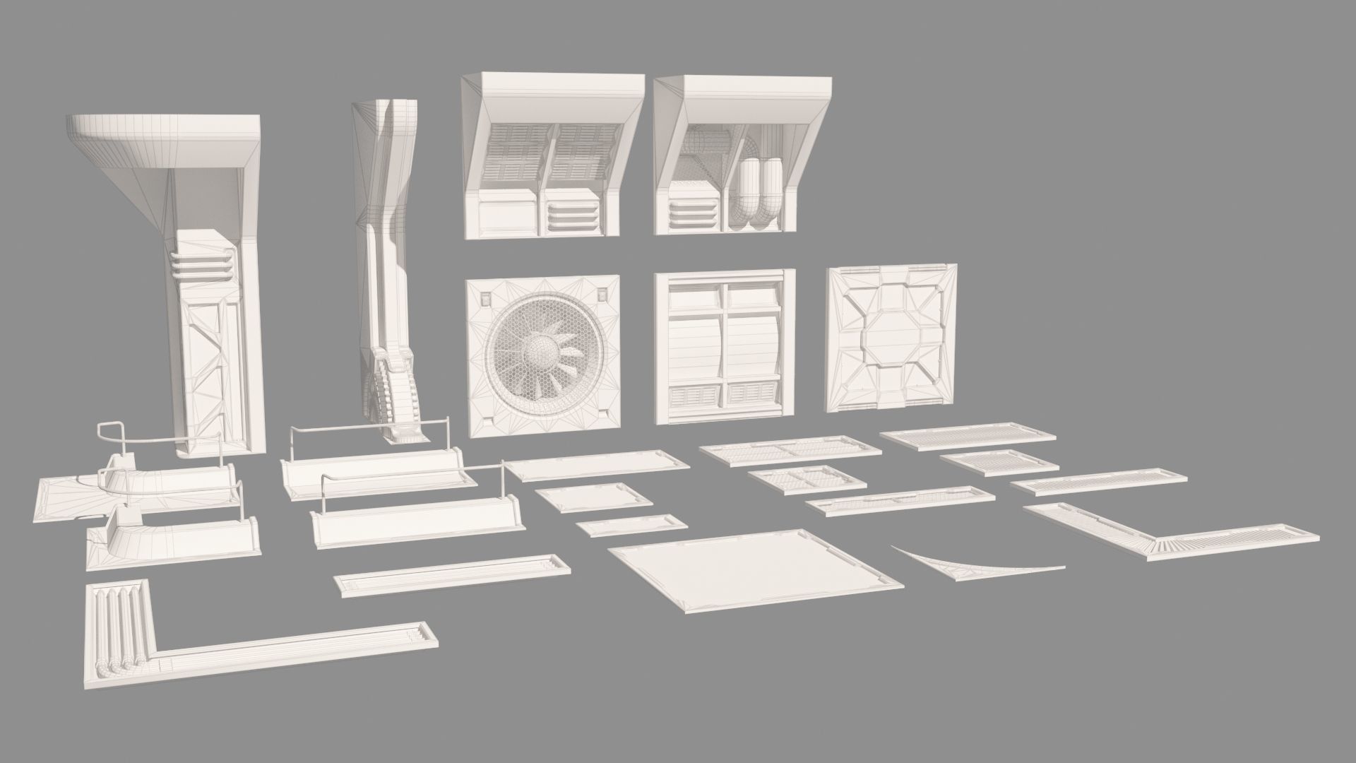 Modular Sci-Fi panels vol 01 Low-poly 3D model_30