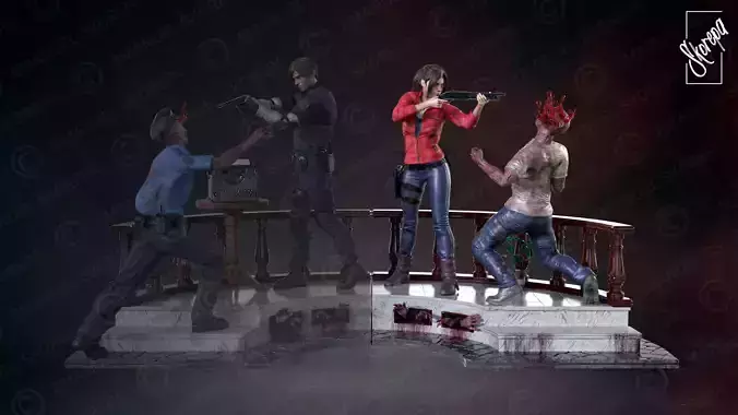 CLAIRE REDFIELD RE2 DIORAM  3D print model
