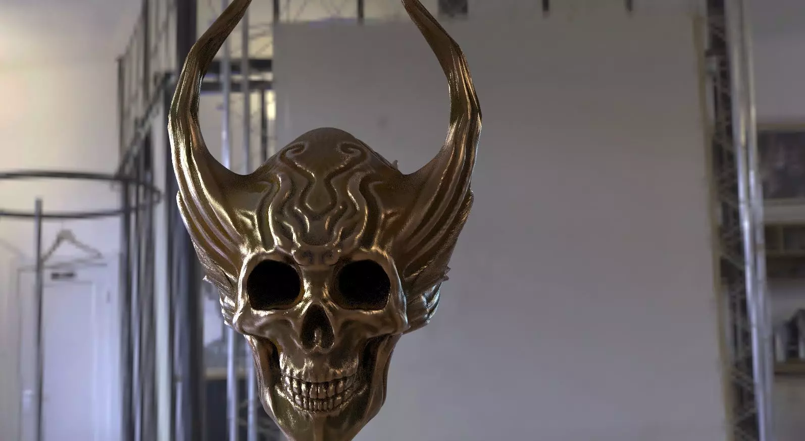 Scull Horned Tall 3D model_0