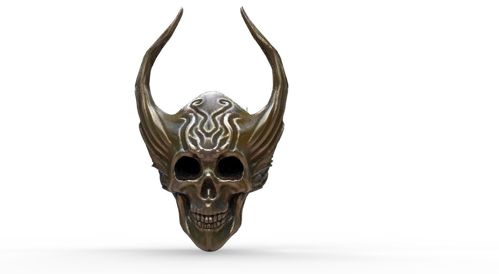 Scull Horned Tall 3D model_2