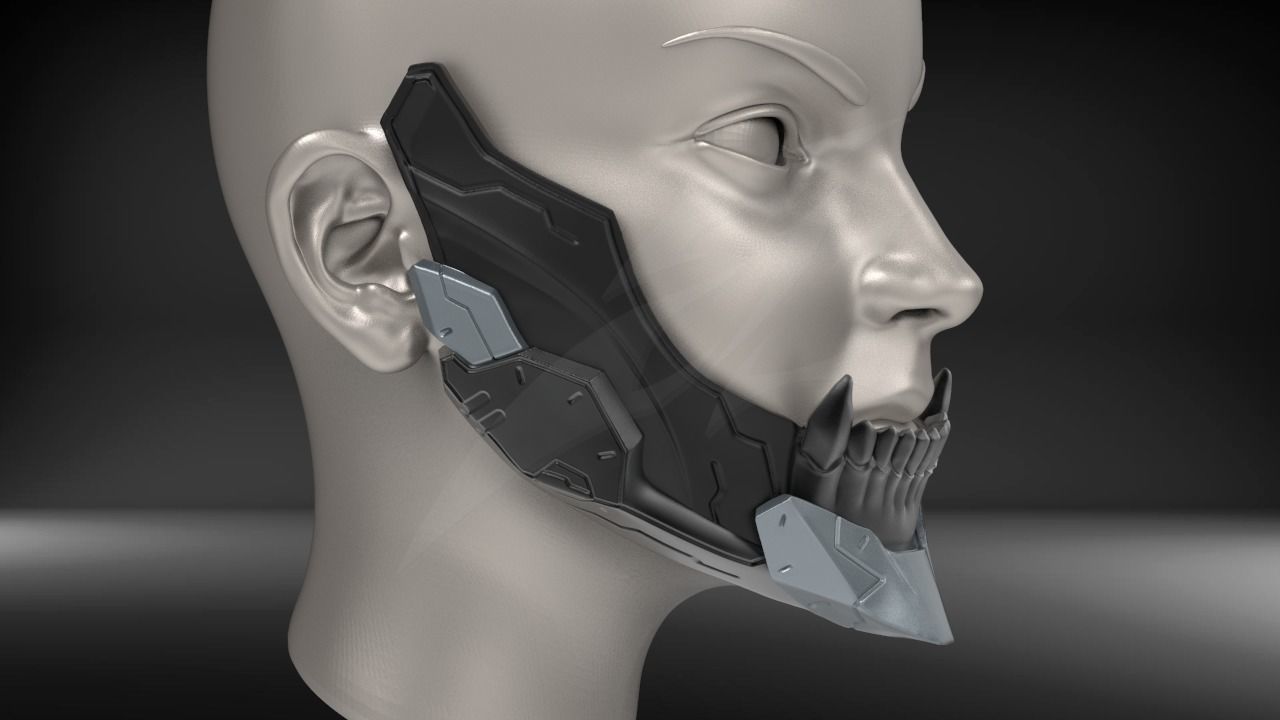 3D Model of Cyborg Jaws V3 3D print model_1