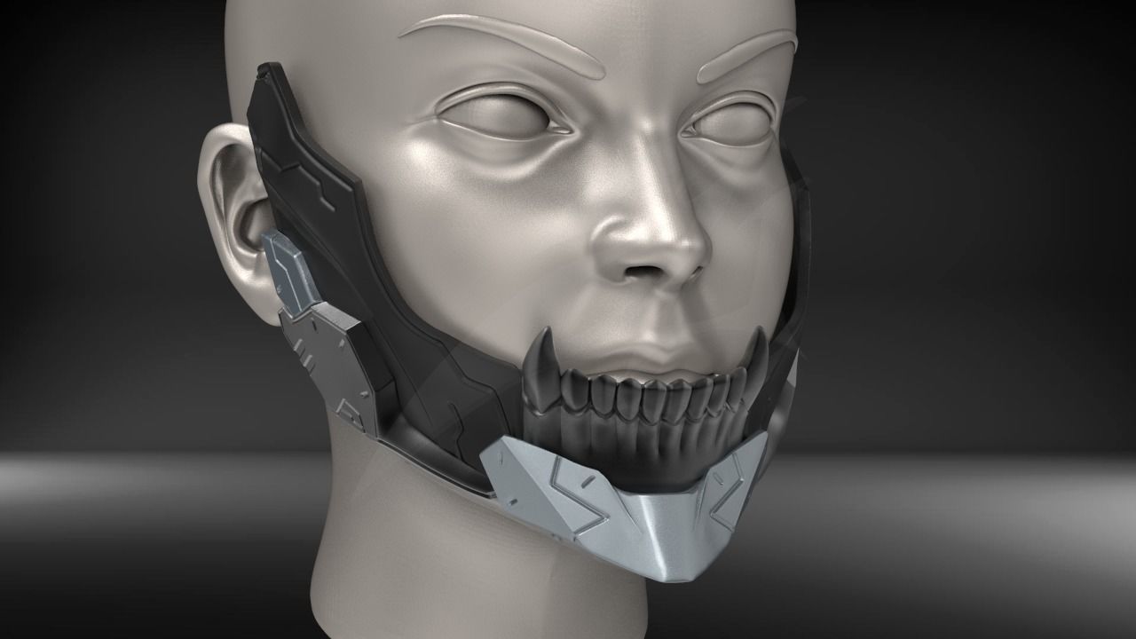 3D Model of Cyborg Jaws V3 3D print model_2