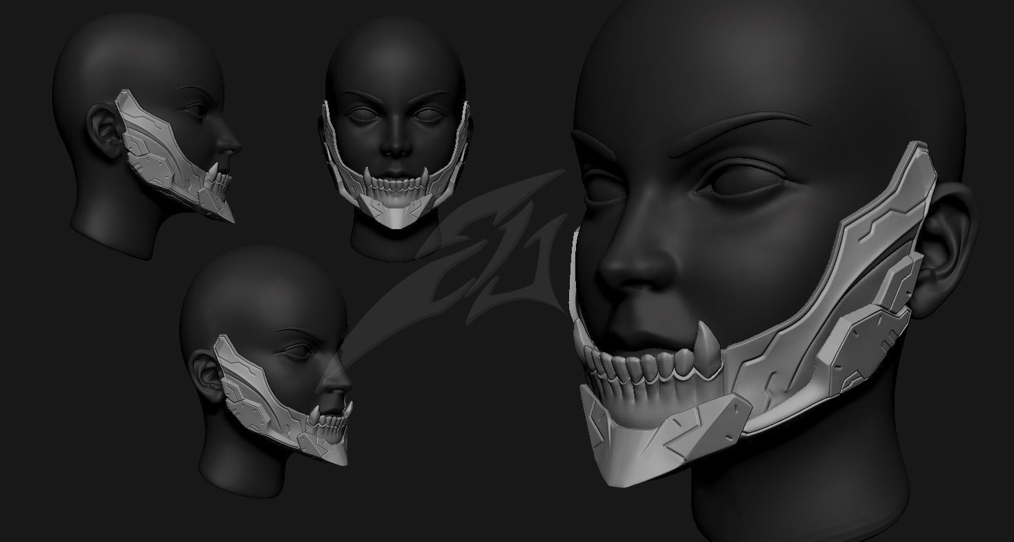 3D Model of Cyborg Jaws V3 3D print model_3