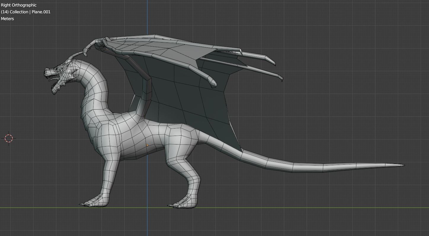 free low poly fire dragon Free low-poly 3D model_6