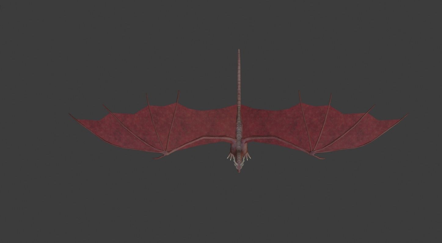 free low poly fire dragon Free low-poly 3D model_4