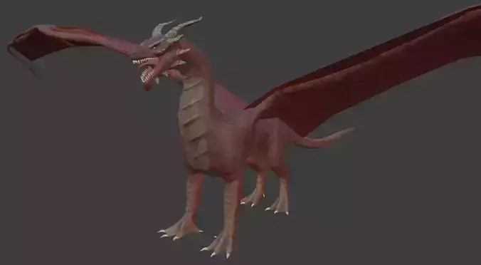 free low poly fire dragon Free low-poly 3D model