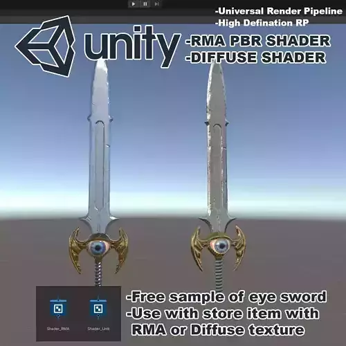 Raven Loh- RMA and Diffuse only shader for Unity Free low-poly 3D model