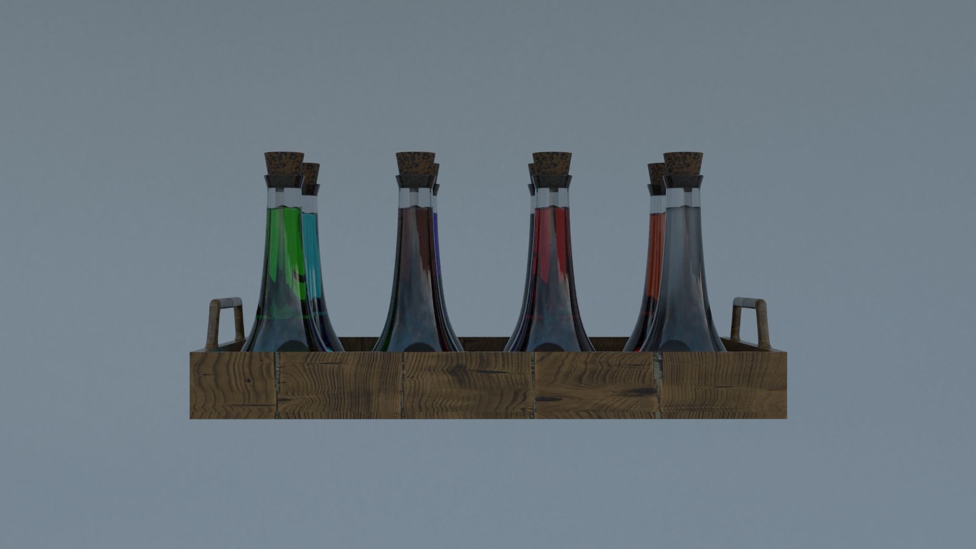 Potion or alchemy desktop drawers with assets 3D model_16