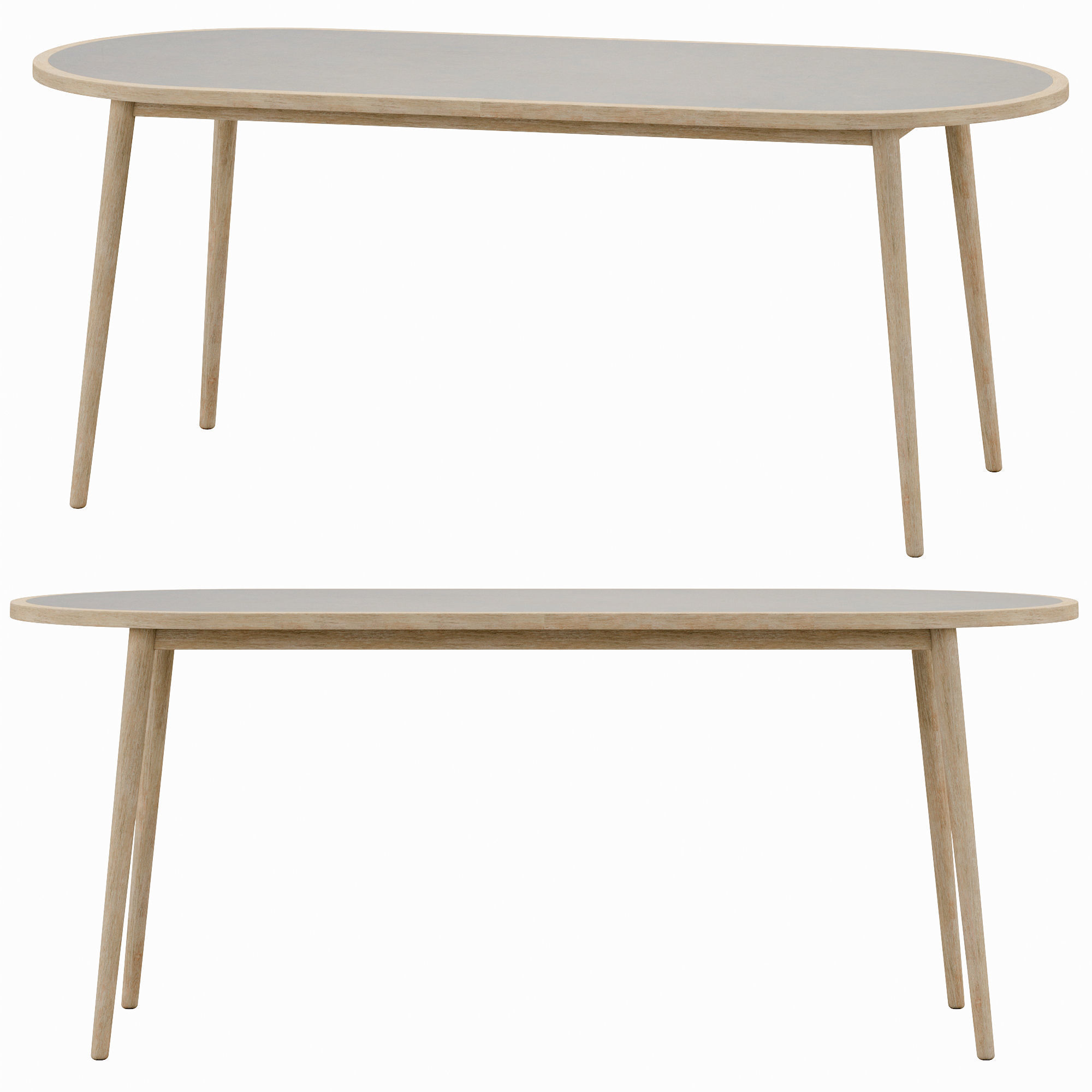 Nina oval table Low-poly 3D model_5