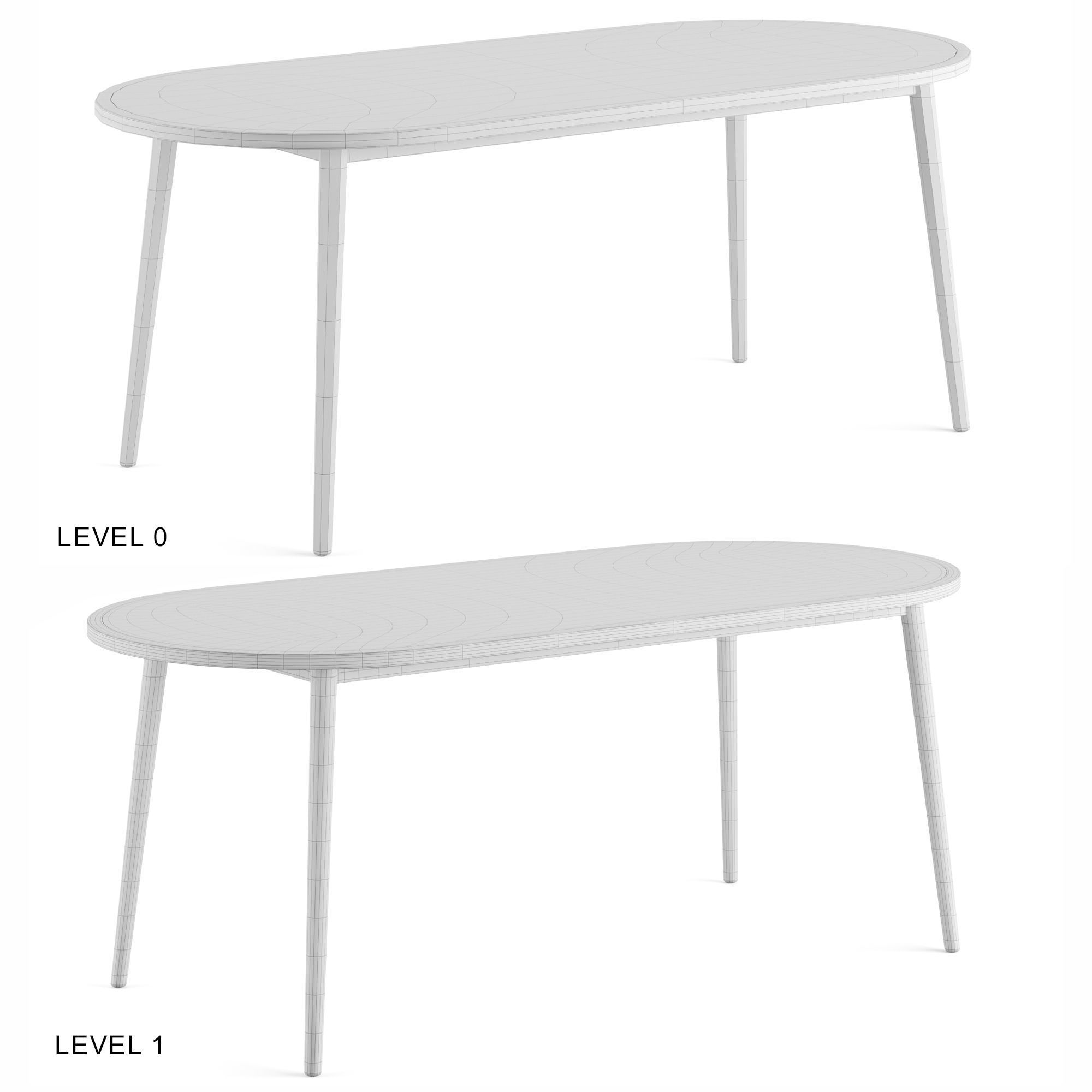 Nina oval table Low-poly 3D model_4