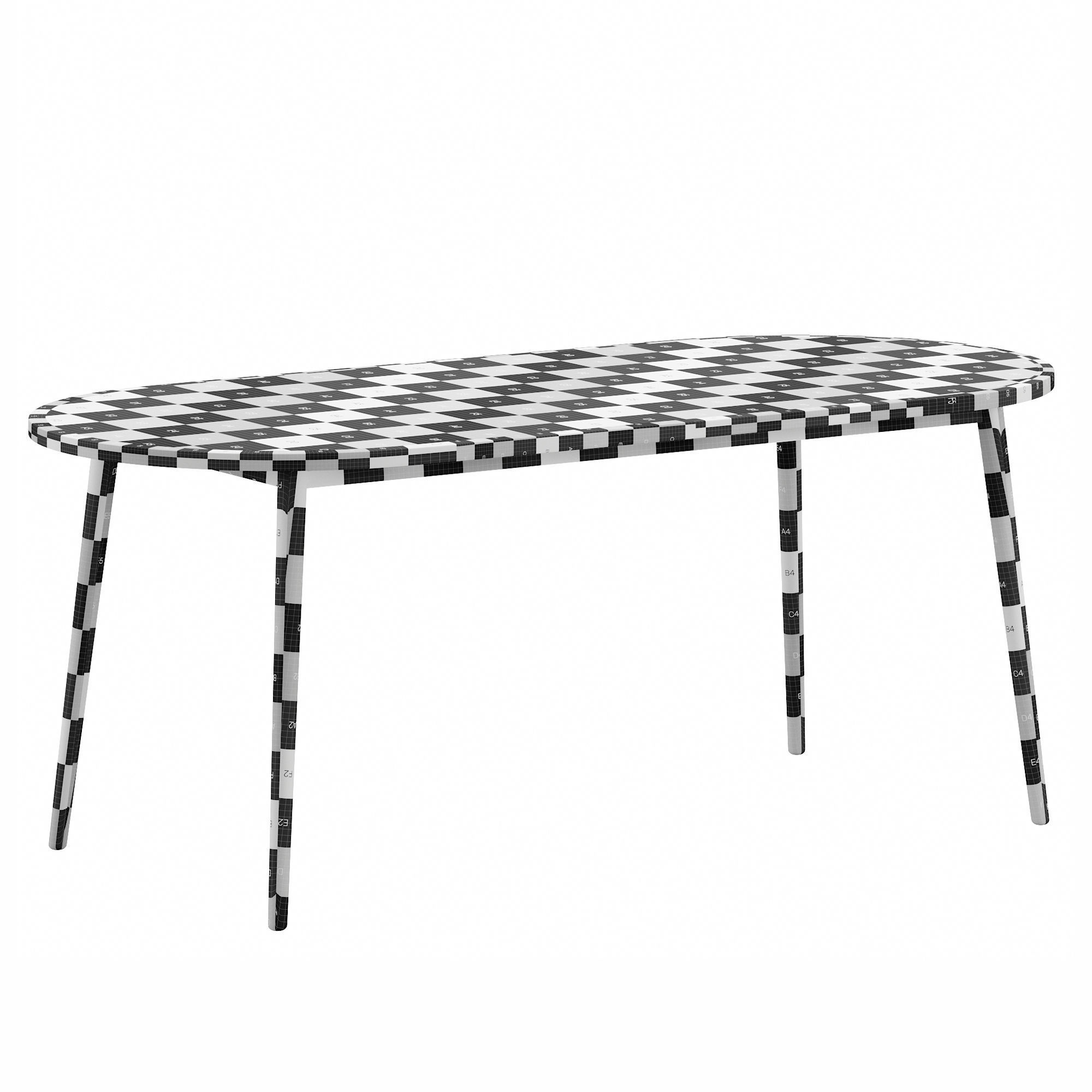 Nina oval table Low-poly 3D model_3