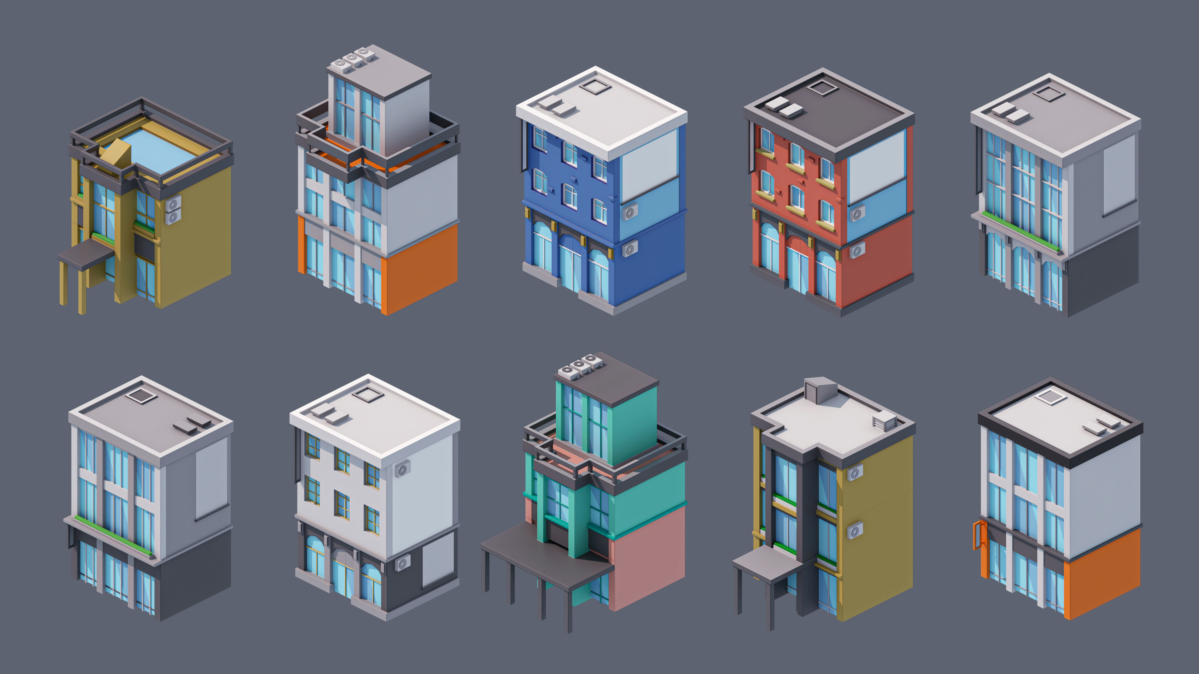 City 4 Low-poly 3D model_28
