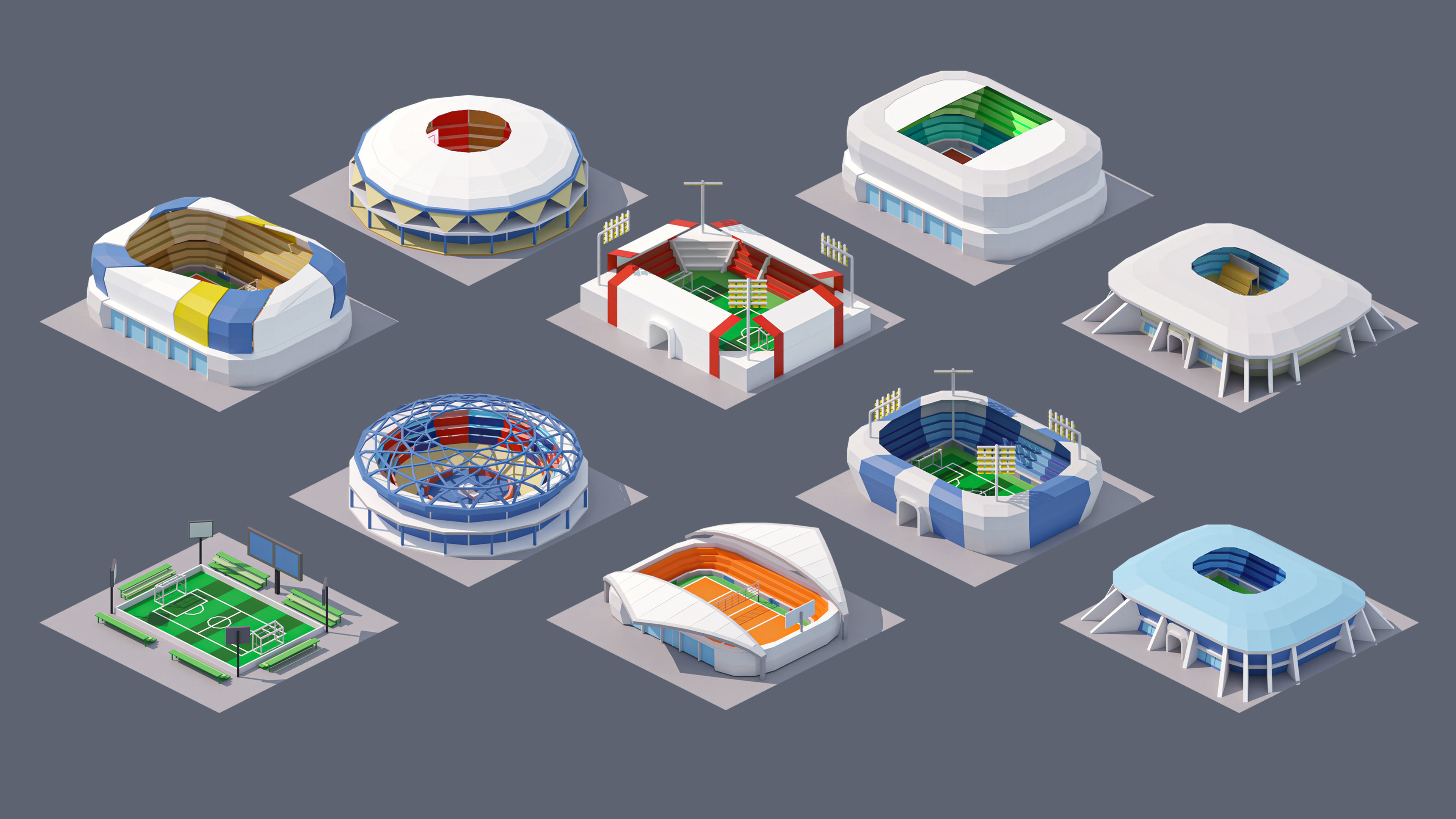 City 4 Low-poly 3D model_37