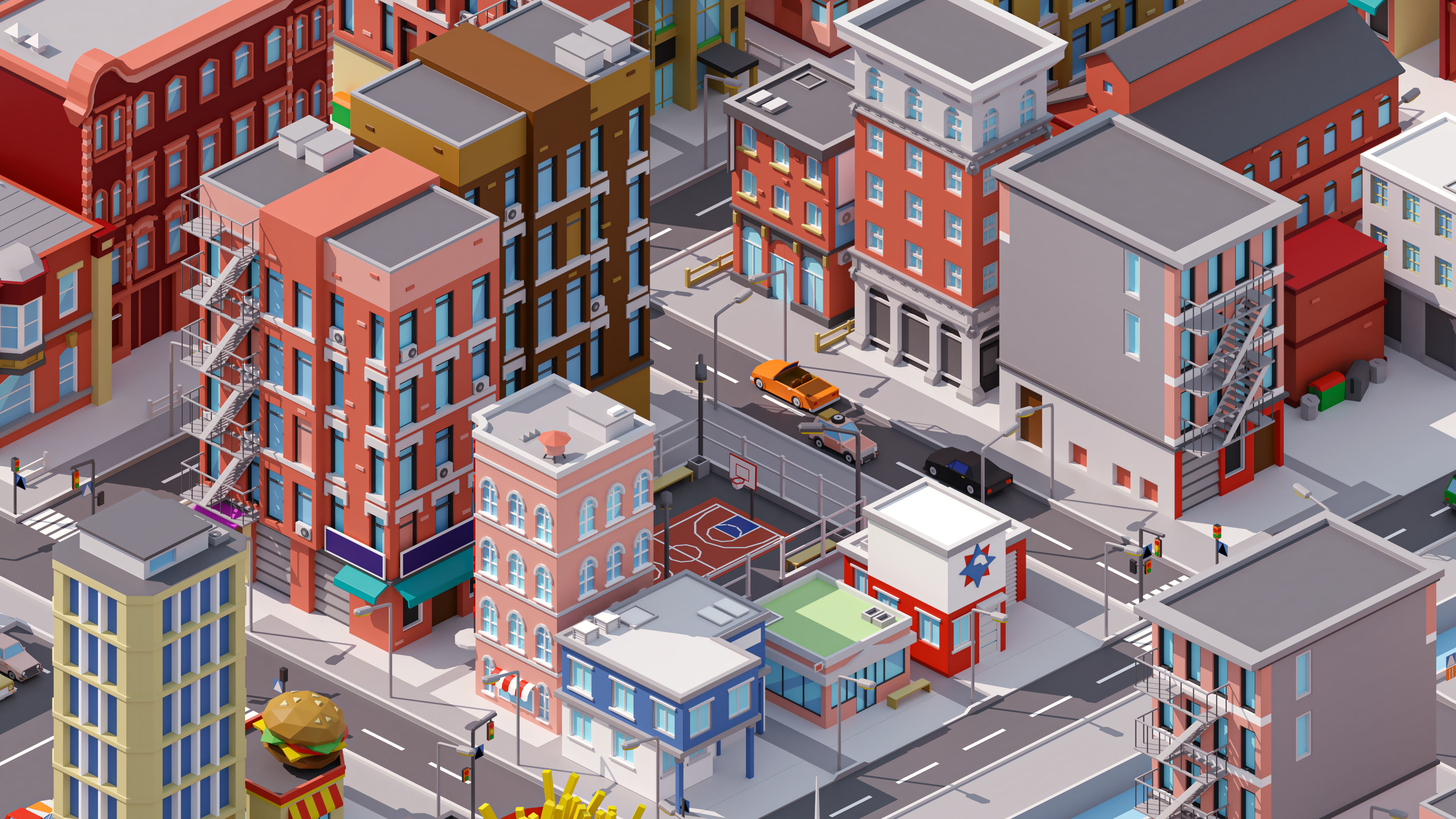 City 4 Low-poly 3D model_21