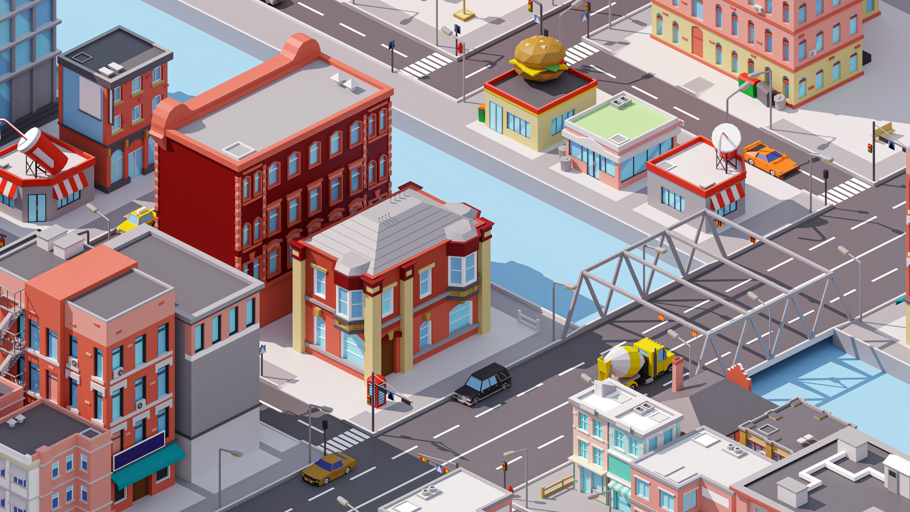 City 4 Low-poly 3D model_22