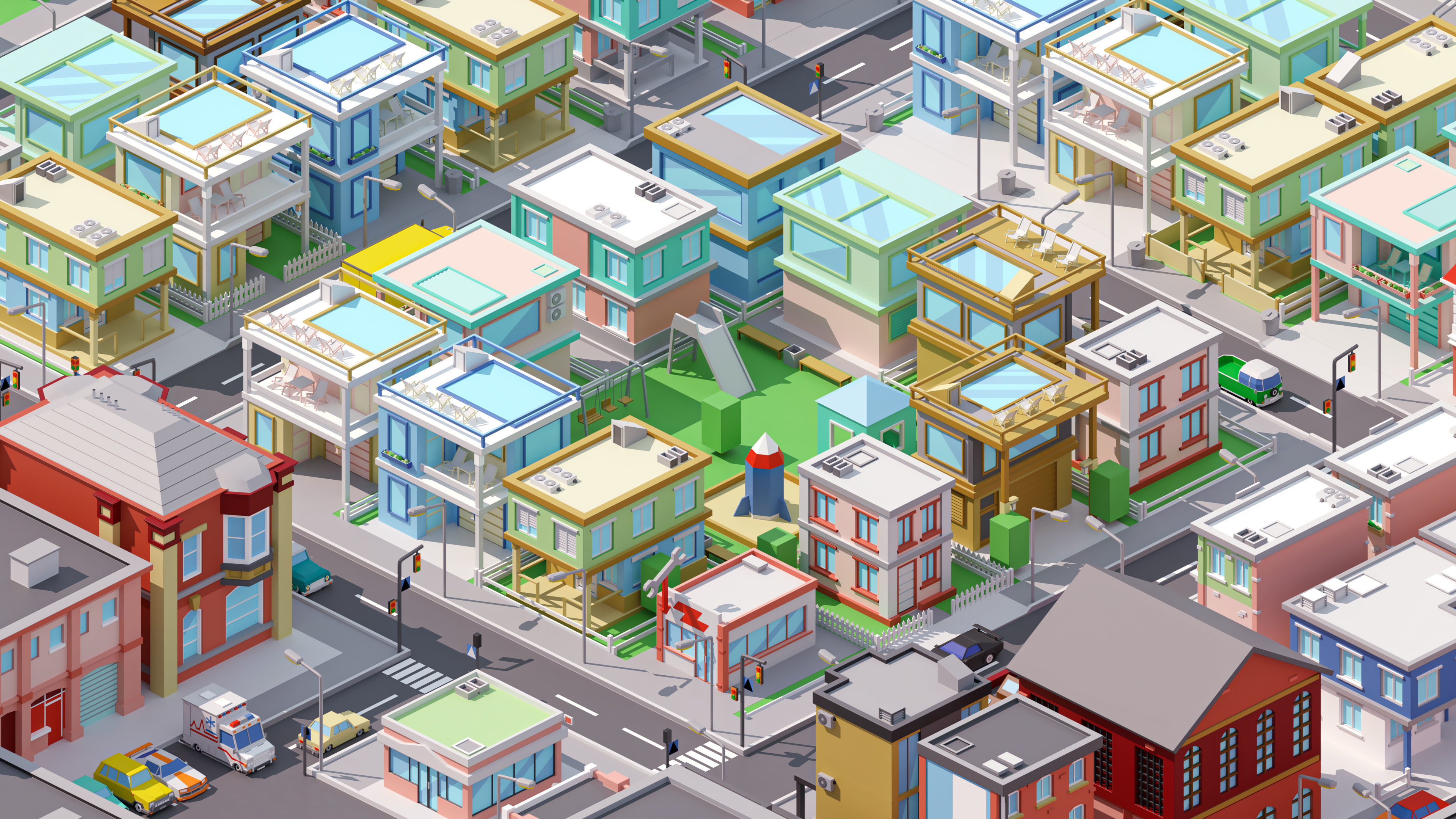 City 4 Low-poly 3D model_18