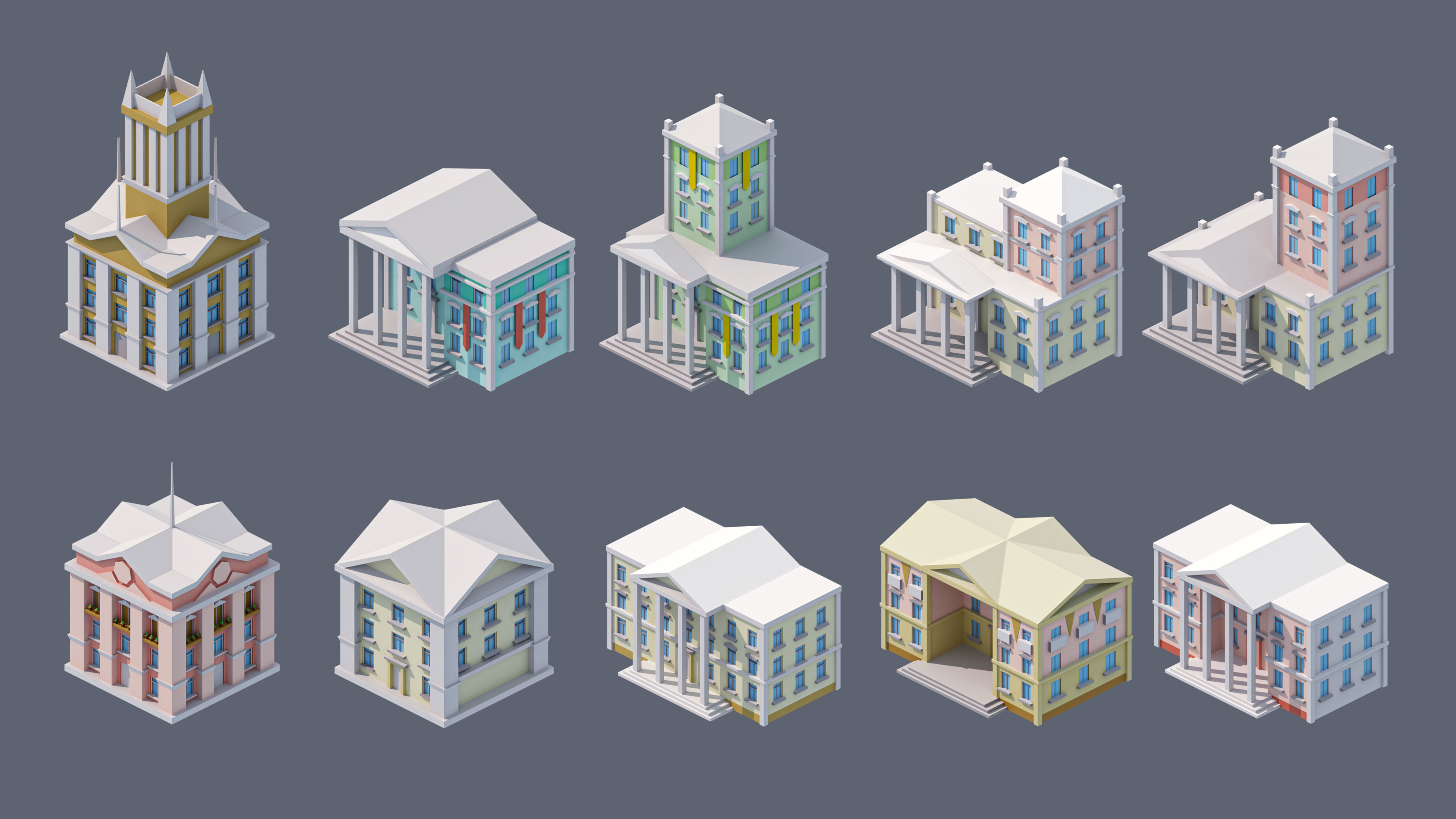 City 4 Low-poly 3D model_29