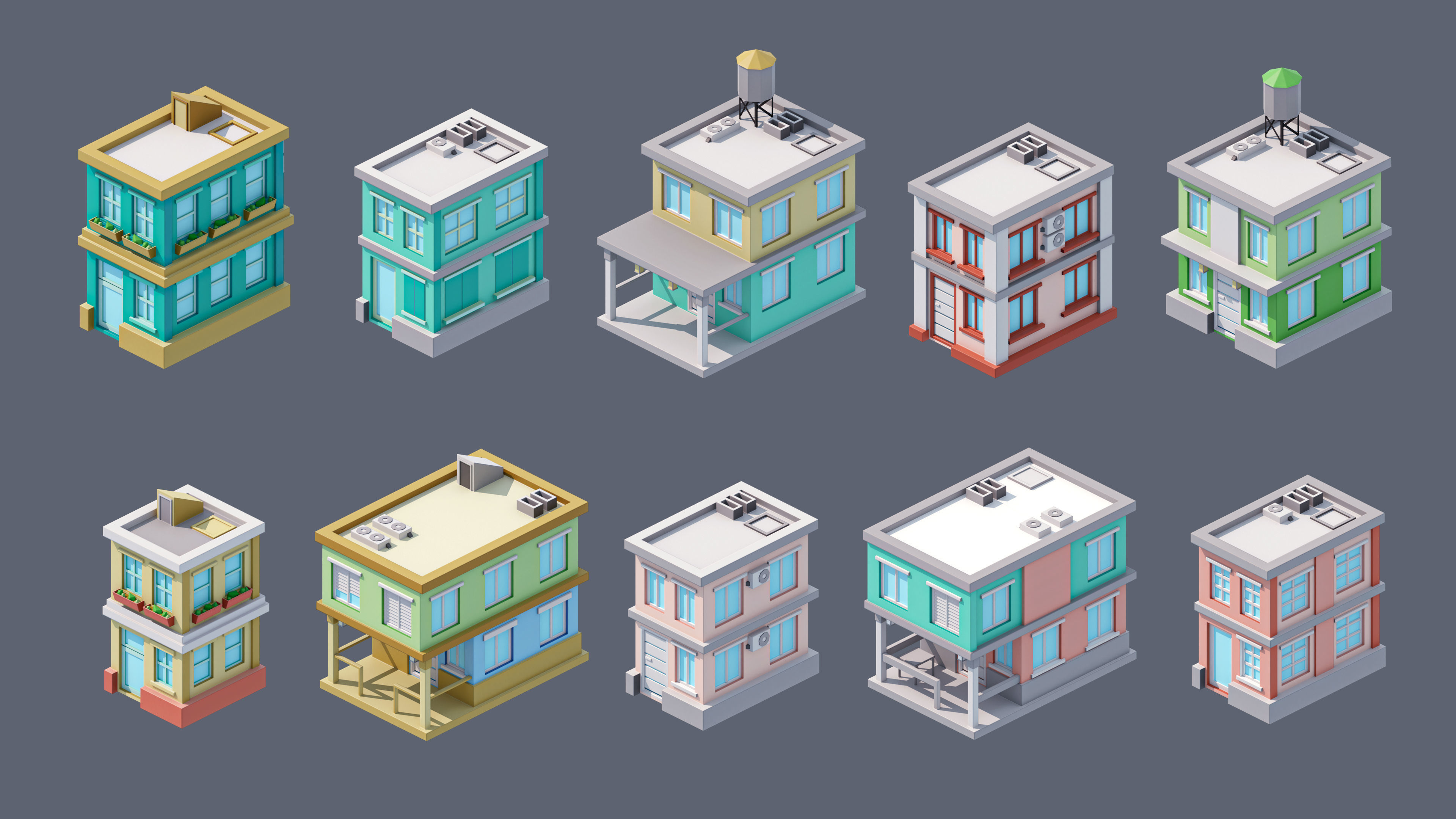 City 4 Low-poly 3D model_23