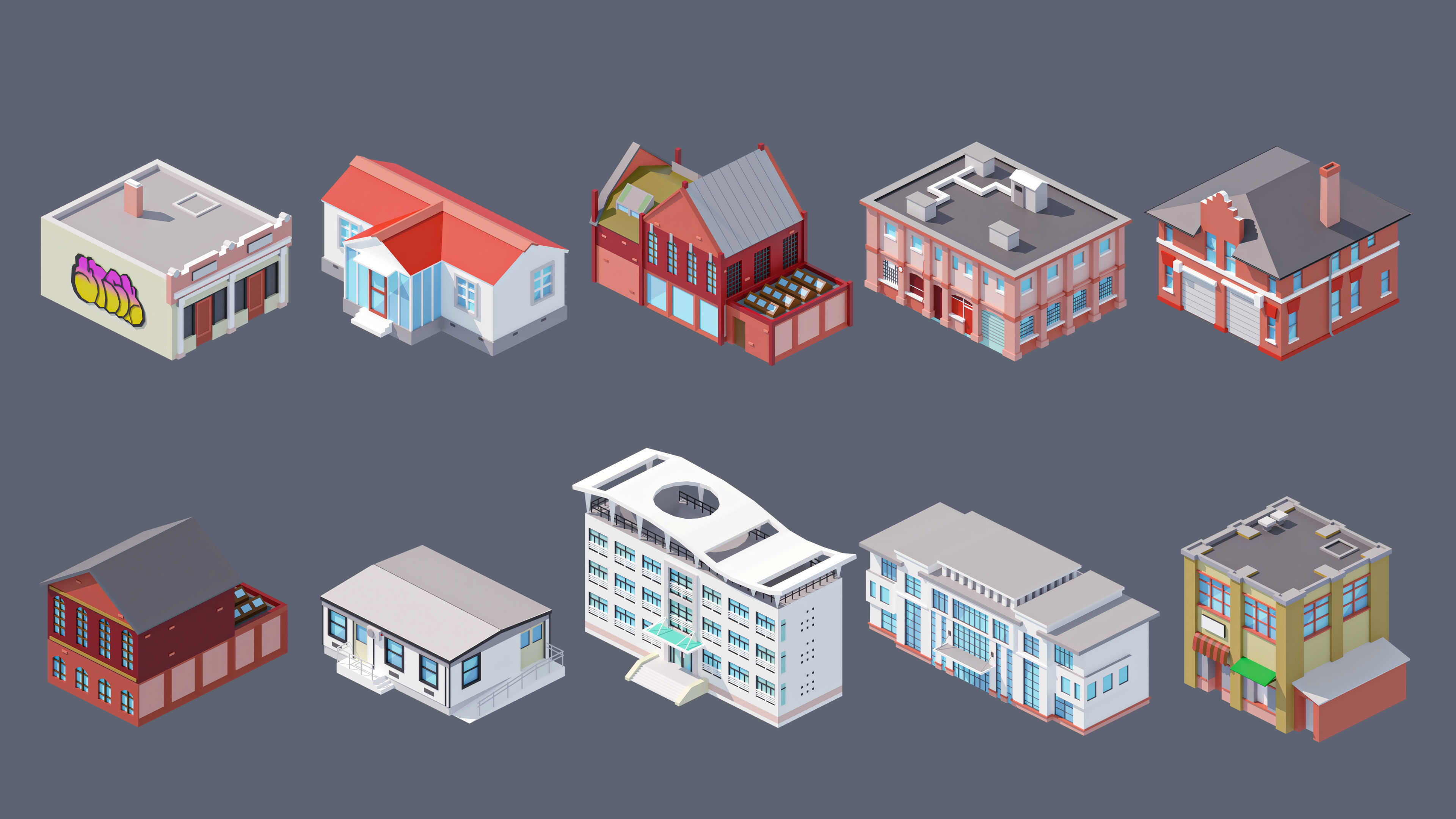 City 4 Low-poly 3D model_35