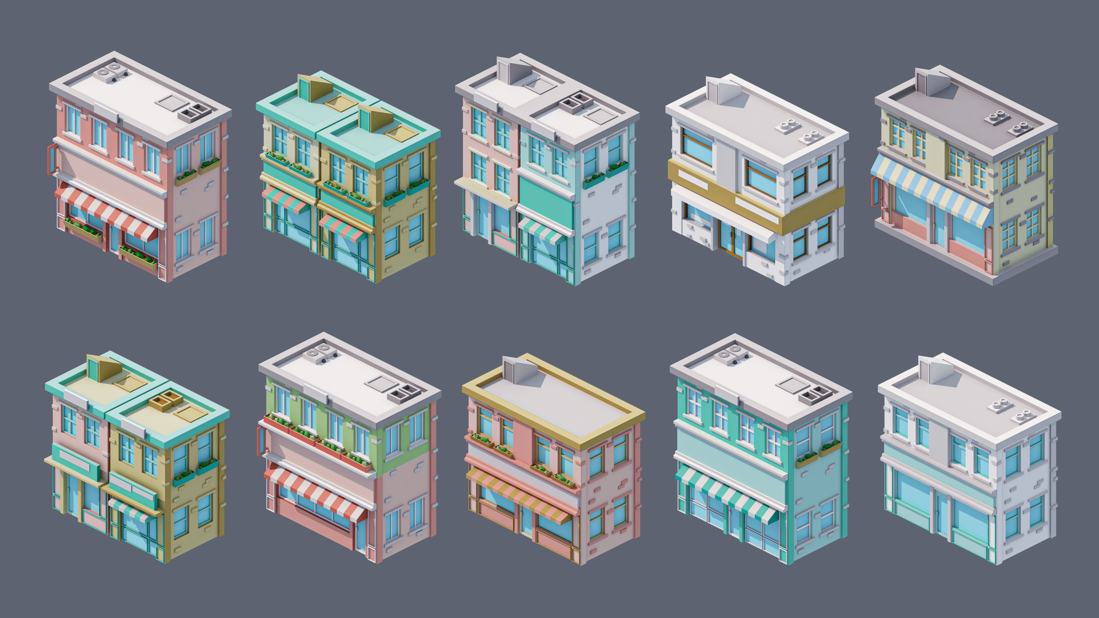 City 4 Low-poly 3D model_25