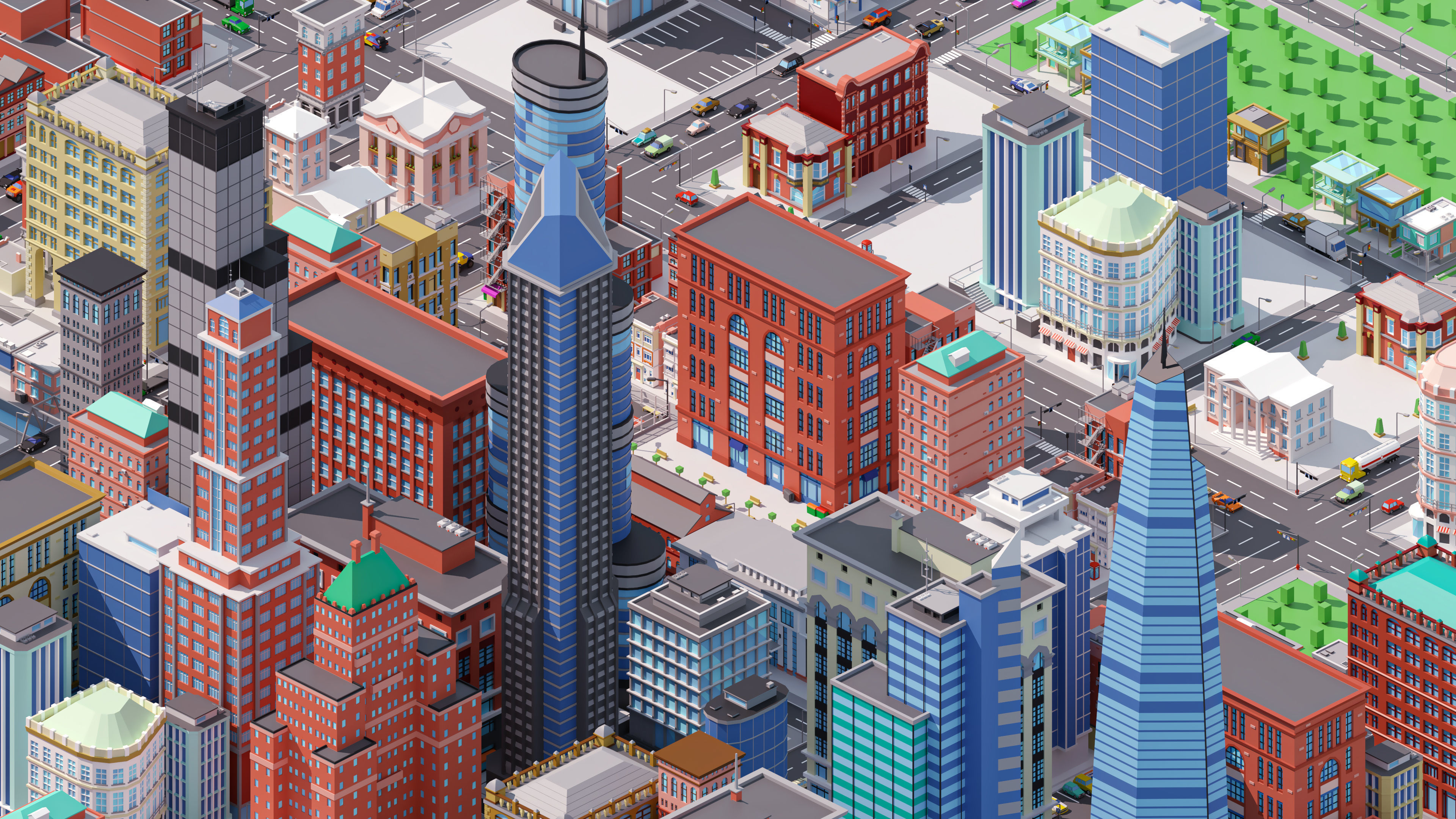 City 4 Low-poly 3D model_13