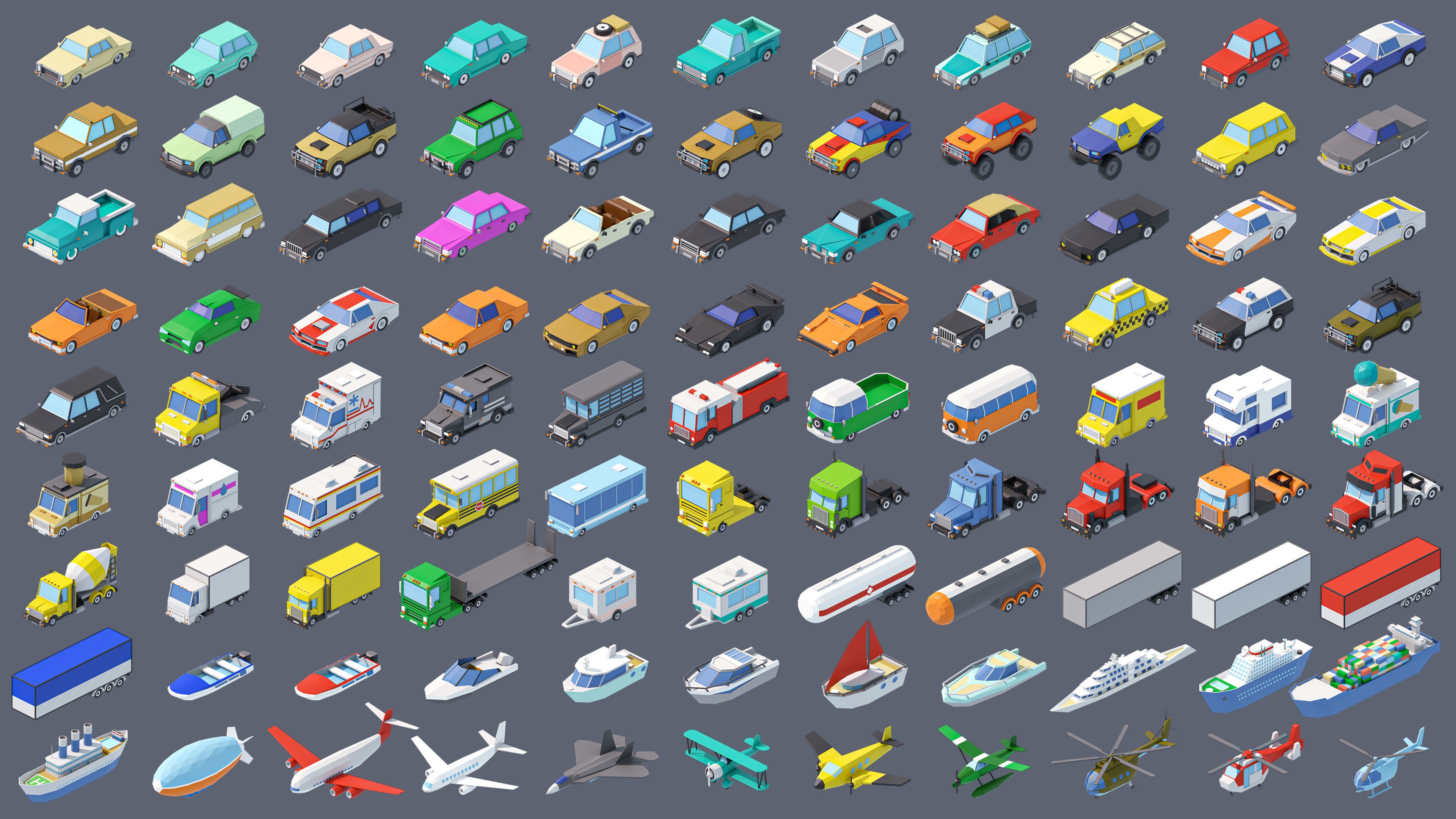 City 4 Low-poly 3D model_6