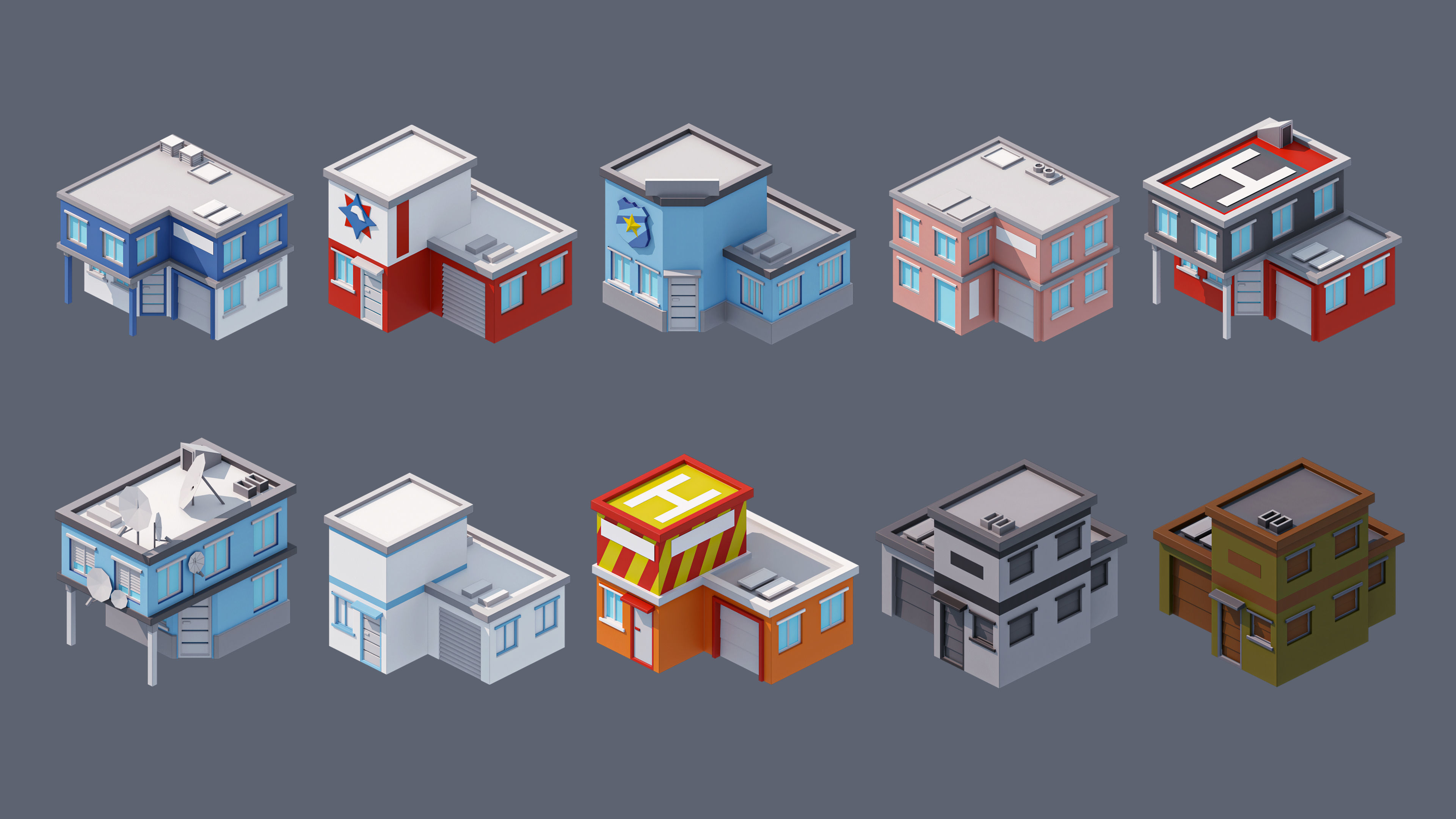 City 4 Low-poly 3D model_26