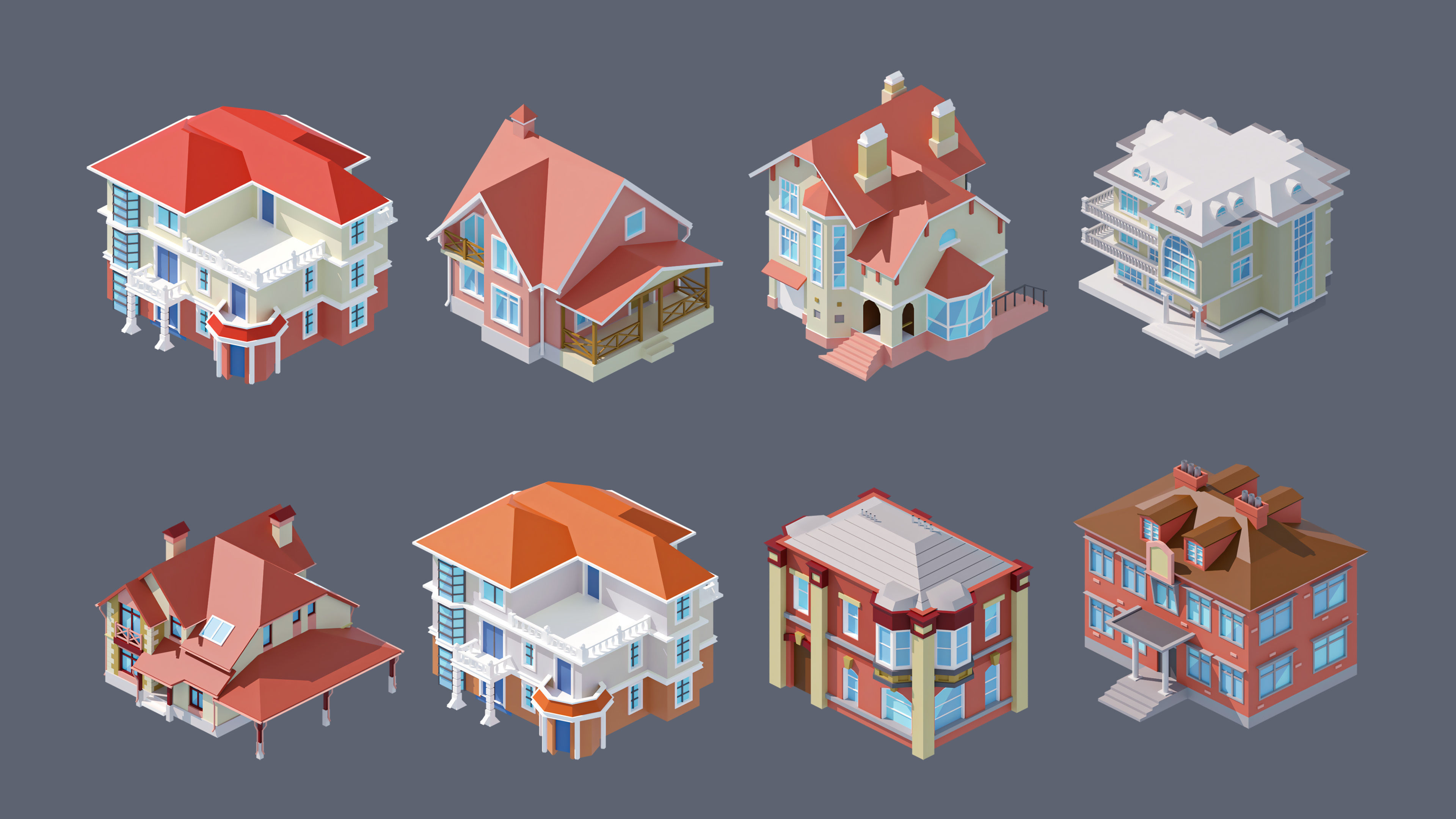 City 4 Low-poly 3D model_36