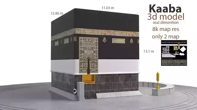 Kaaba 3d model realistic Low-poly 3D model