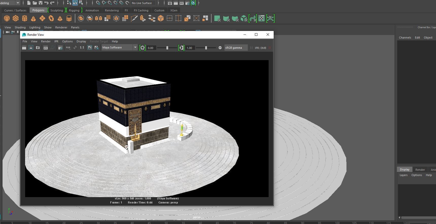 Kaaba 3d model realistic Low-poly 3D model_11