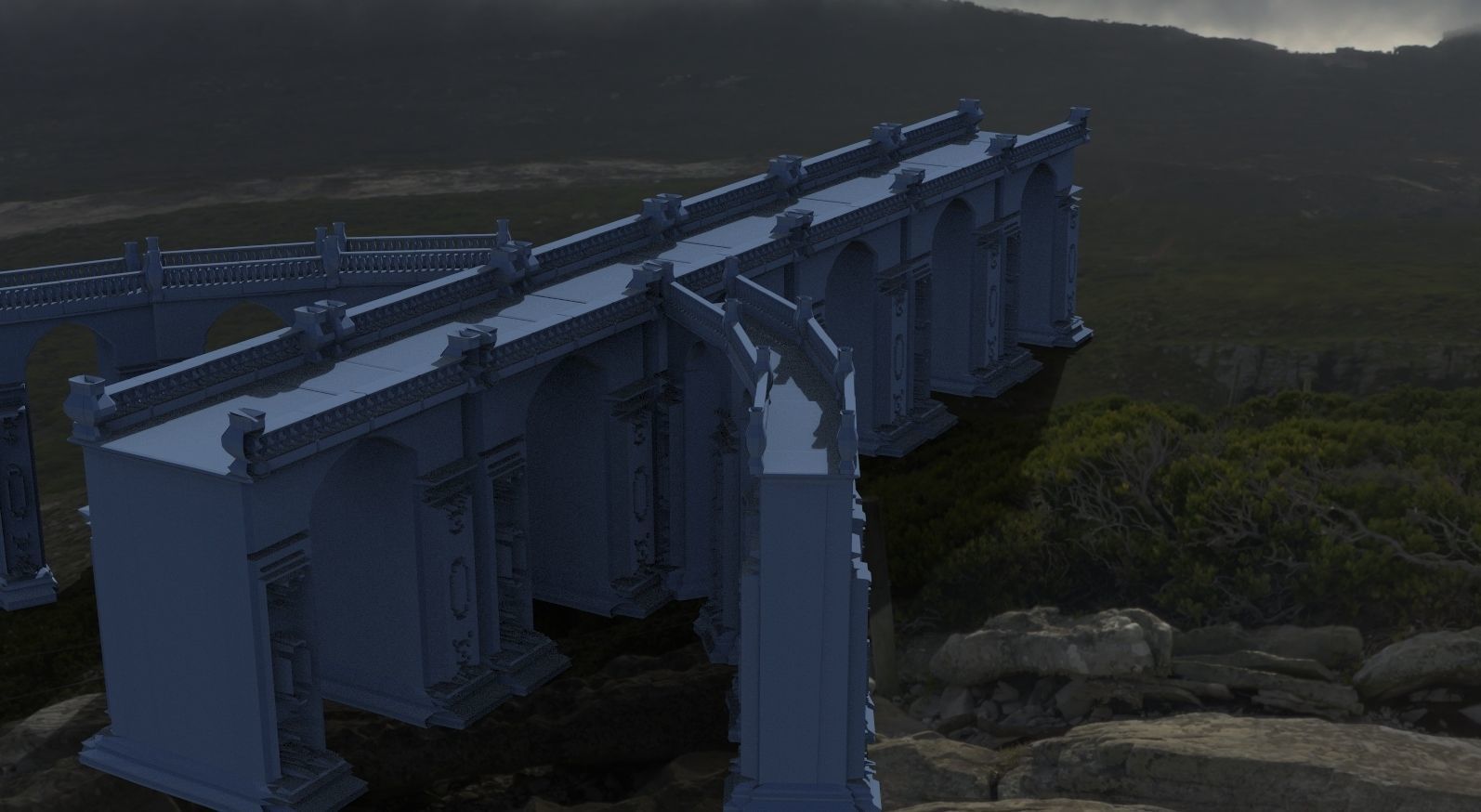 Baroque Fantasy Bridge 2 3D model_3