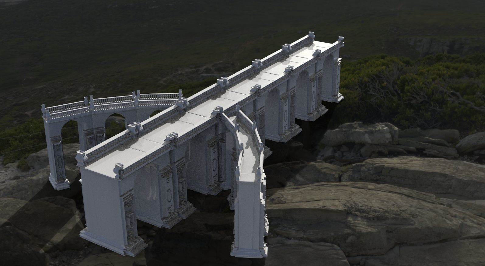 Baroque Fantasy Bridge 2 3D model_1