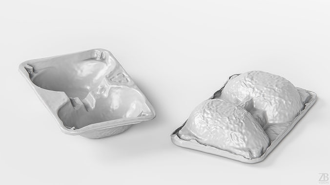 Avocado tray with avocadoes 3D model 4