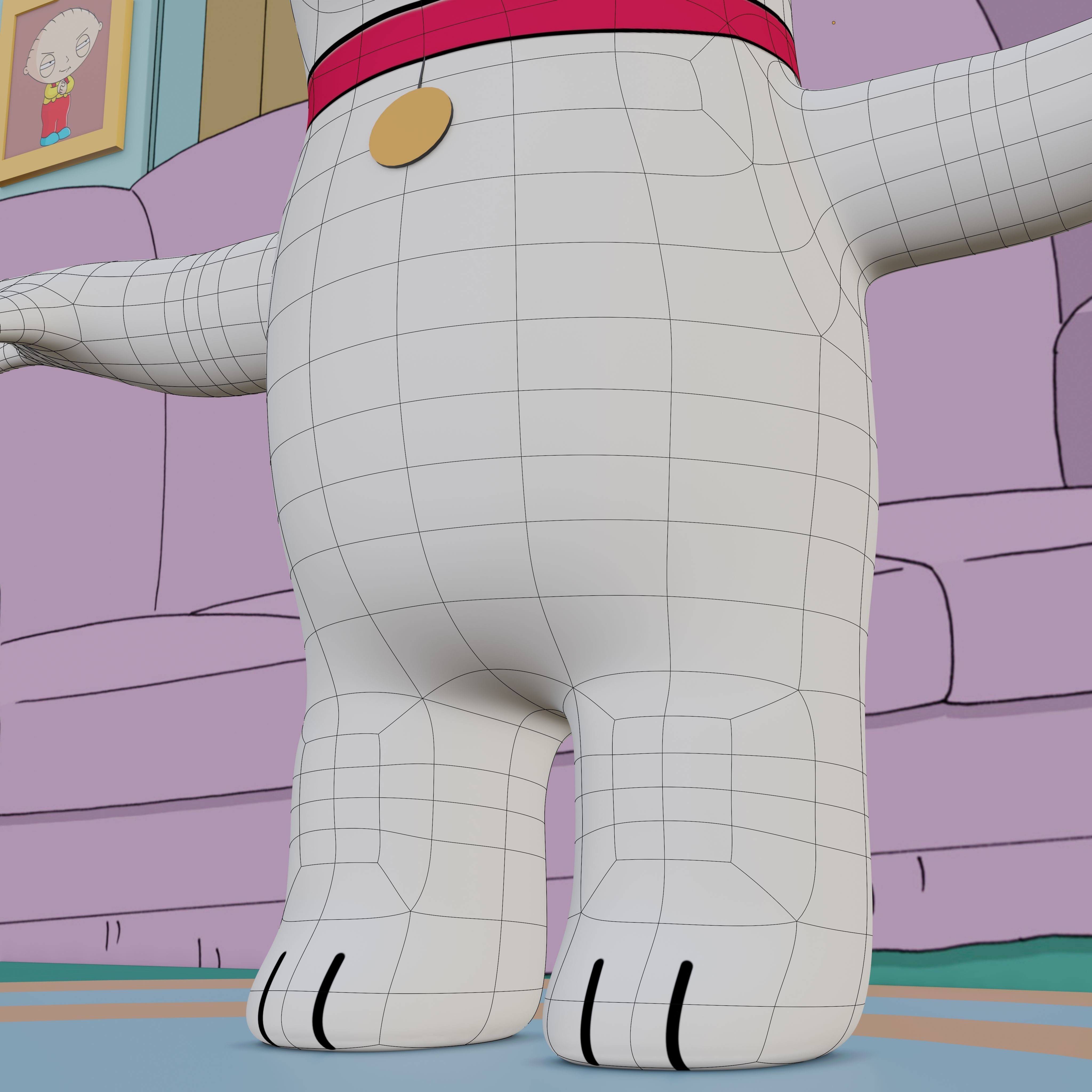 Brian Griffin From Family Guy Rigged Low-poly 3D model_4