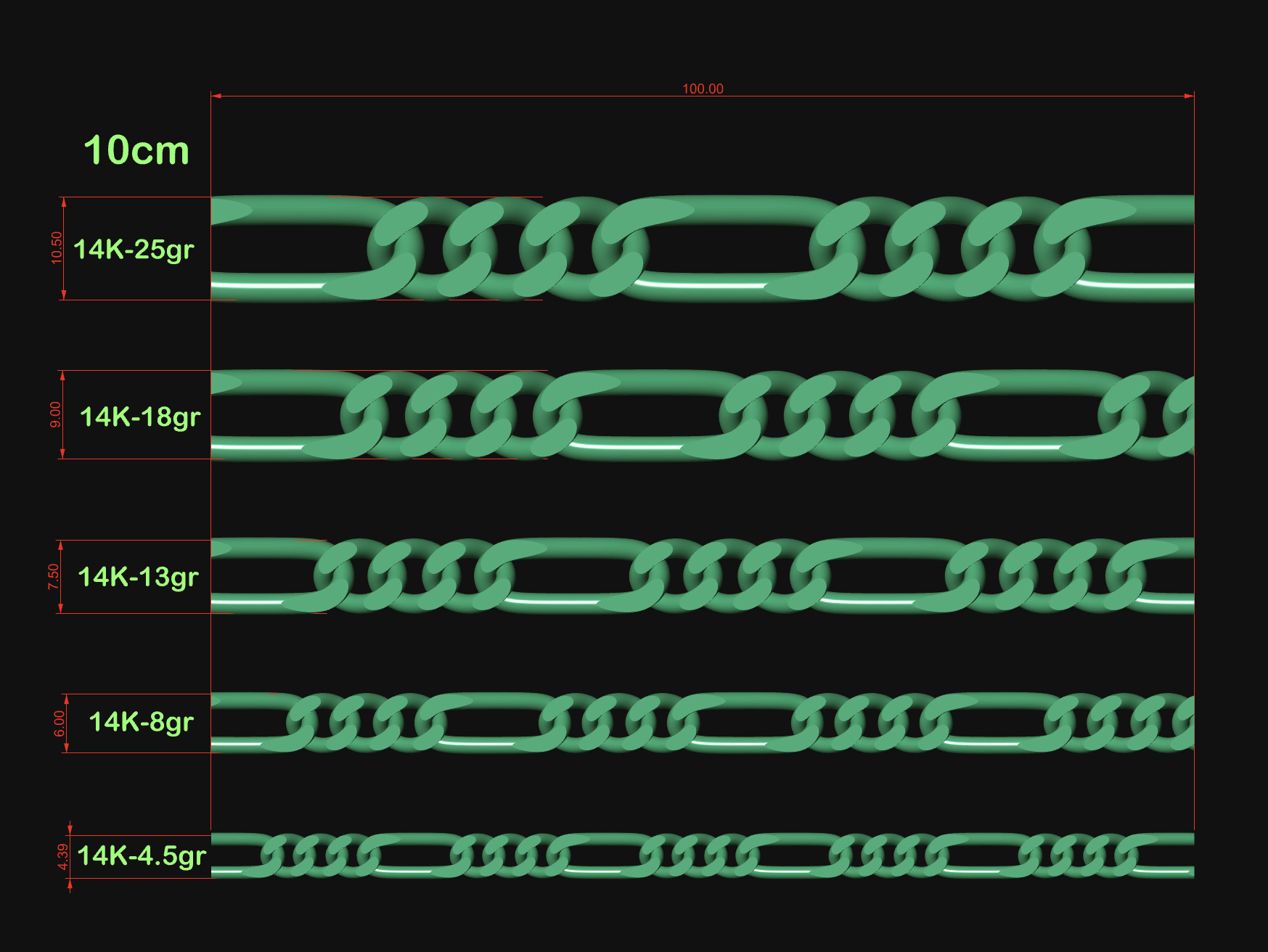LINK CHAIN BRACELET 020 3D print model_9
