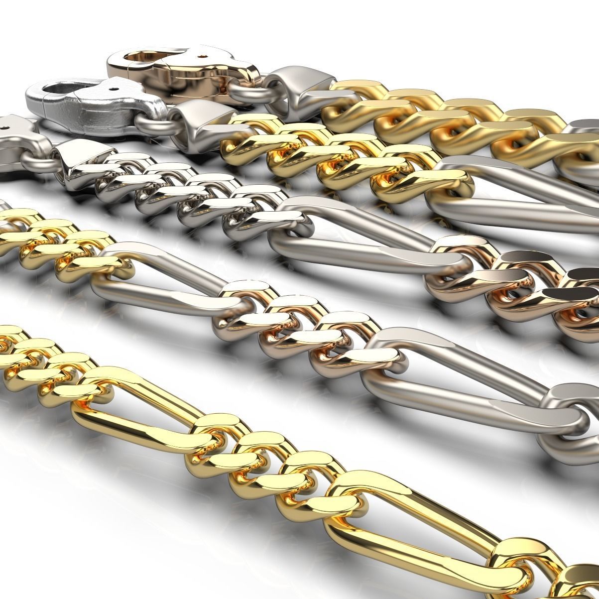 LINK CHAIN BRACELET 020 3D print model_7